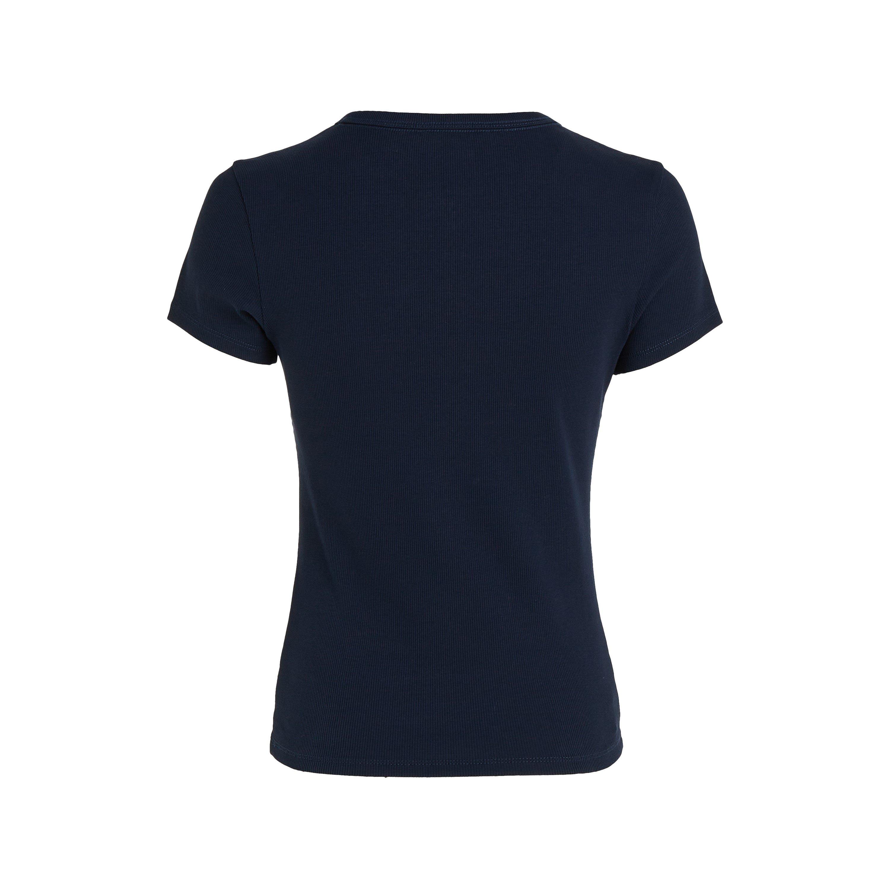 Dark Navy - Tommy Jeans - Short Sleeve Logo Ribbed T-Shirt - 2