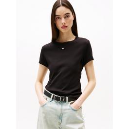 Tommy Jeans Short Sleeve Logo Ribbed T-Shirt