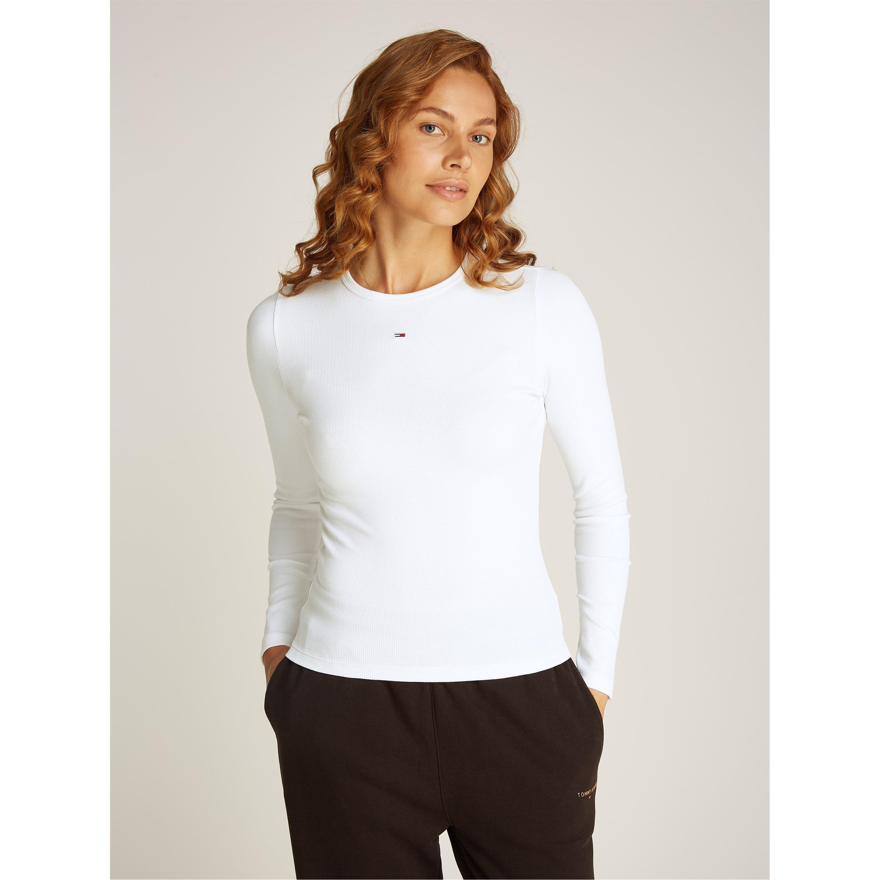 Tommy Jeans Women's Long-Sleeved T-Shirt - White - 12 (M)