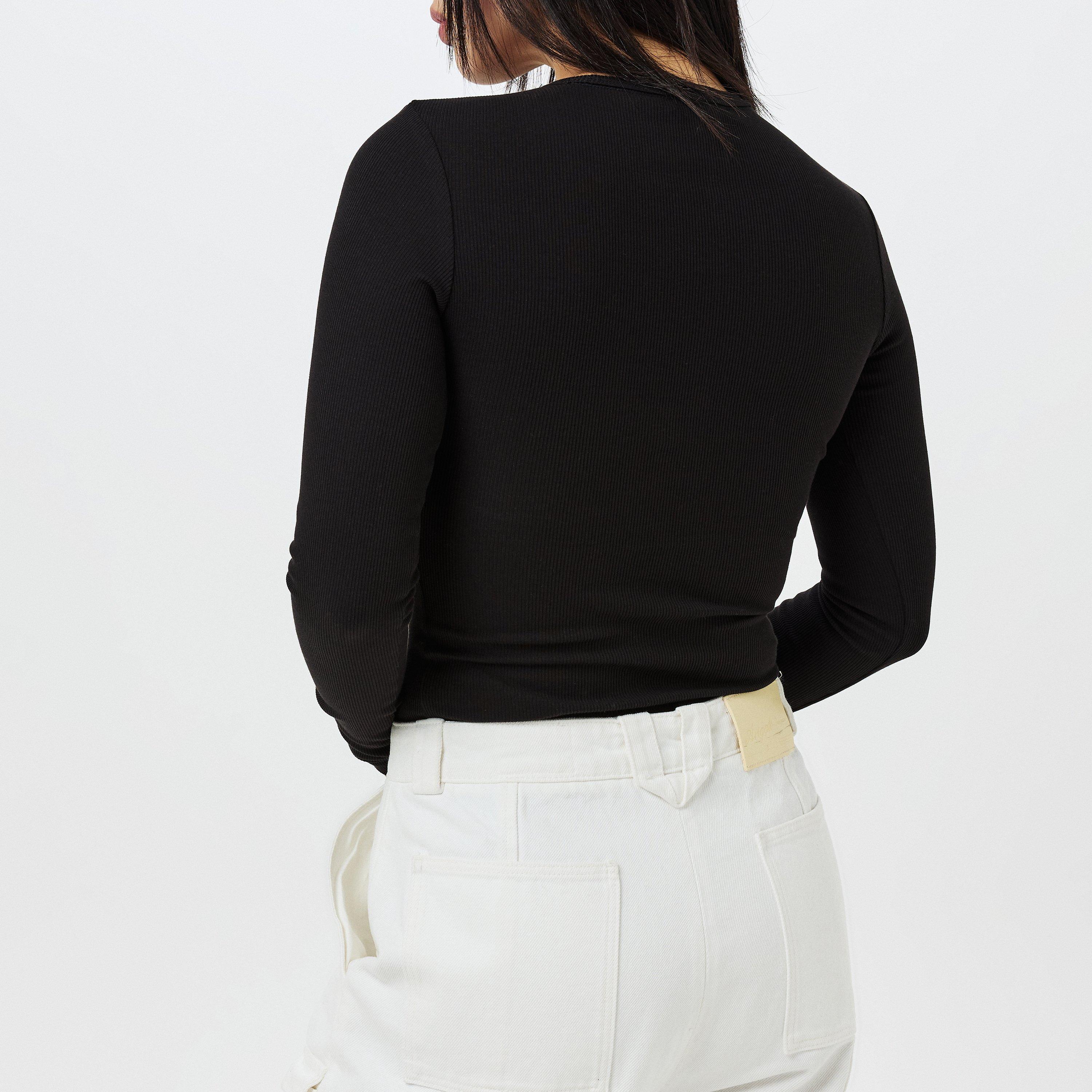 Crna - Tommy Jeans - Long-sleeved T-shirt - 4