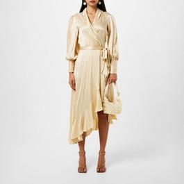 Zimmermann Silk Wrap Midi Dress