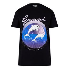 Ganni Dolphin Printed T Shirt