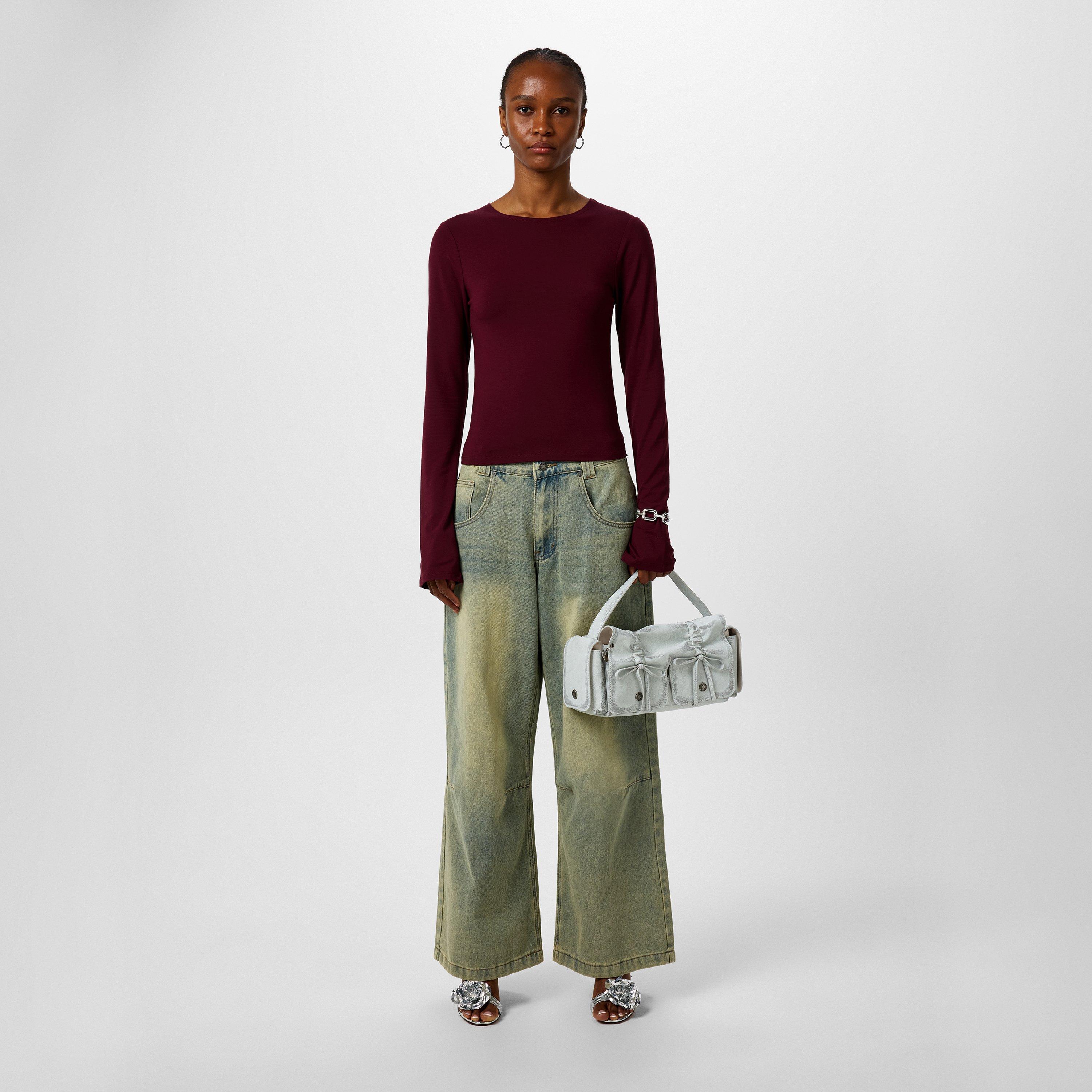 Red - Jaded London - Wine Wings Mesh Top - 4