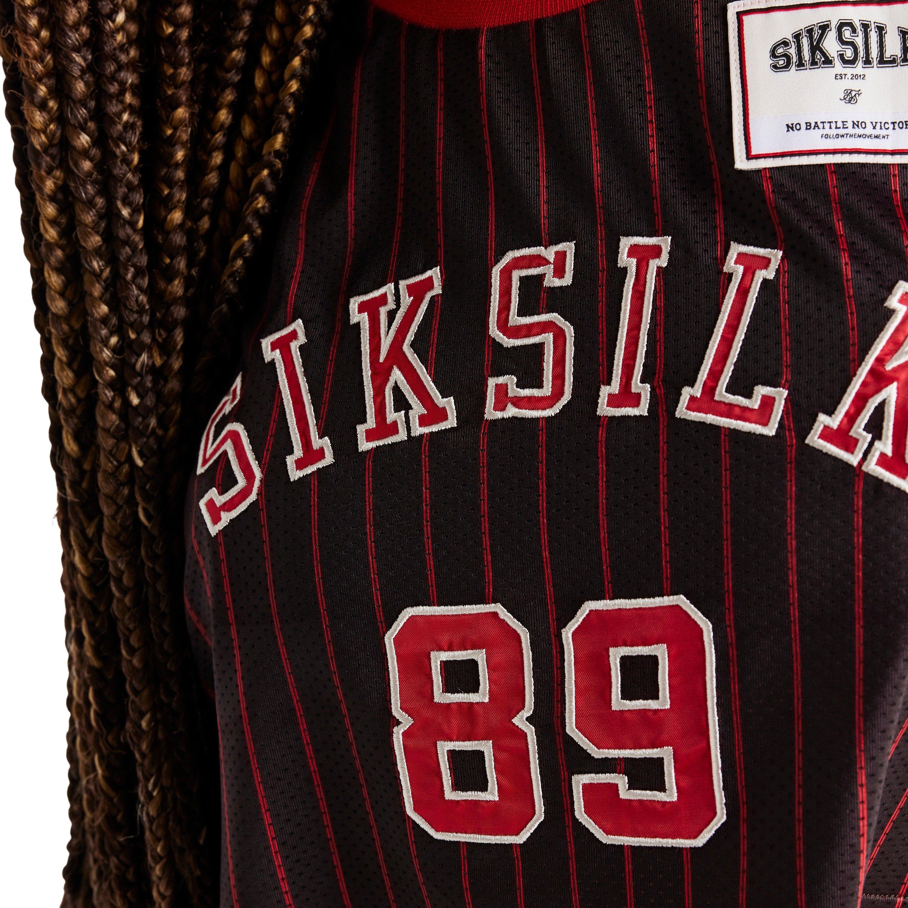 Black/Red - SikSilk - Women's Baseball Crop Top - 2