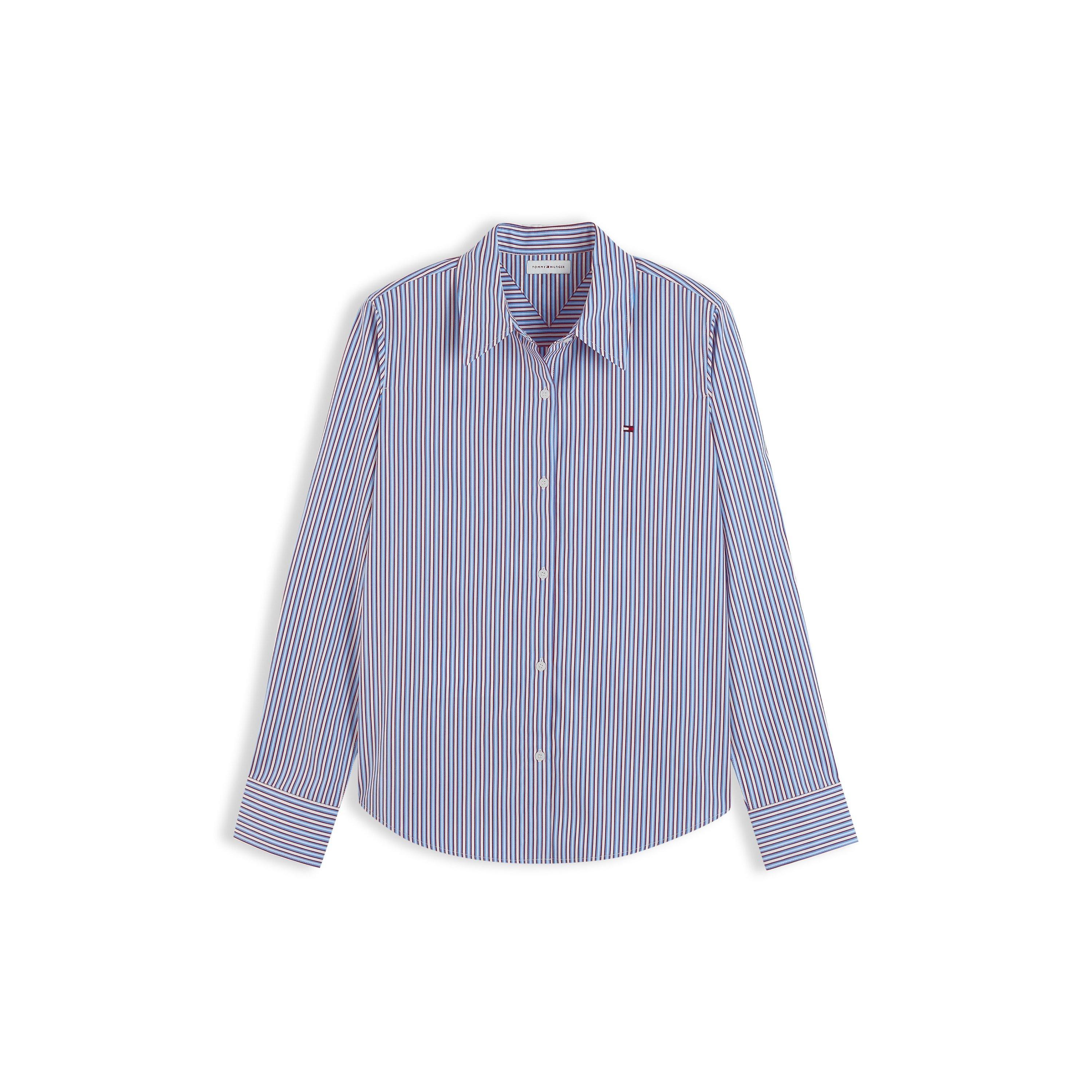 Tommy Hilfiger Women's Heritage Shirt - Blue Burgundy - 14 (L)