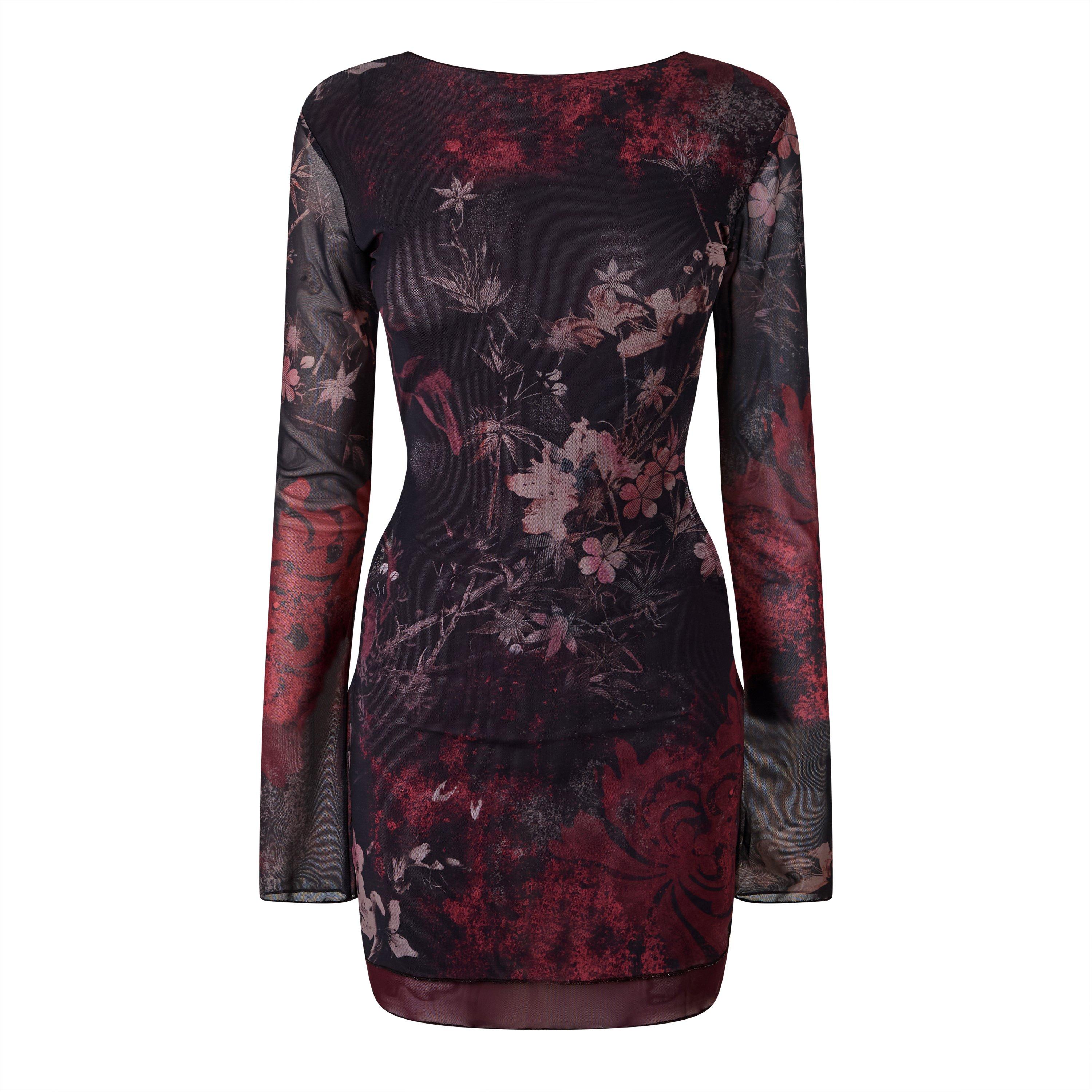 Multi - Jaded London - Maram Mesh Backless Mini Dress - 5