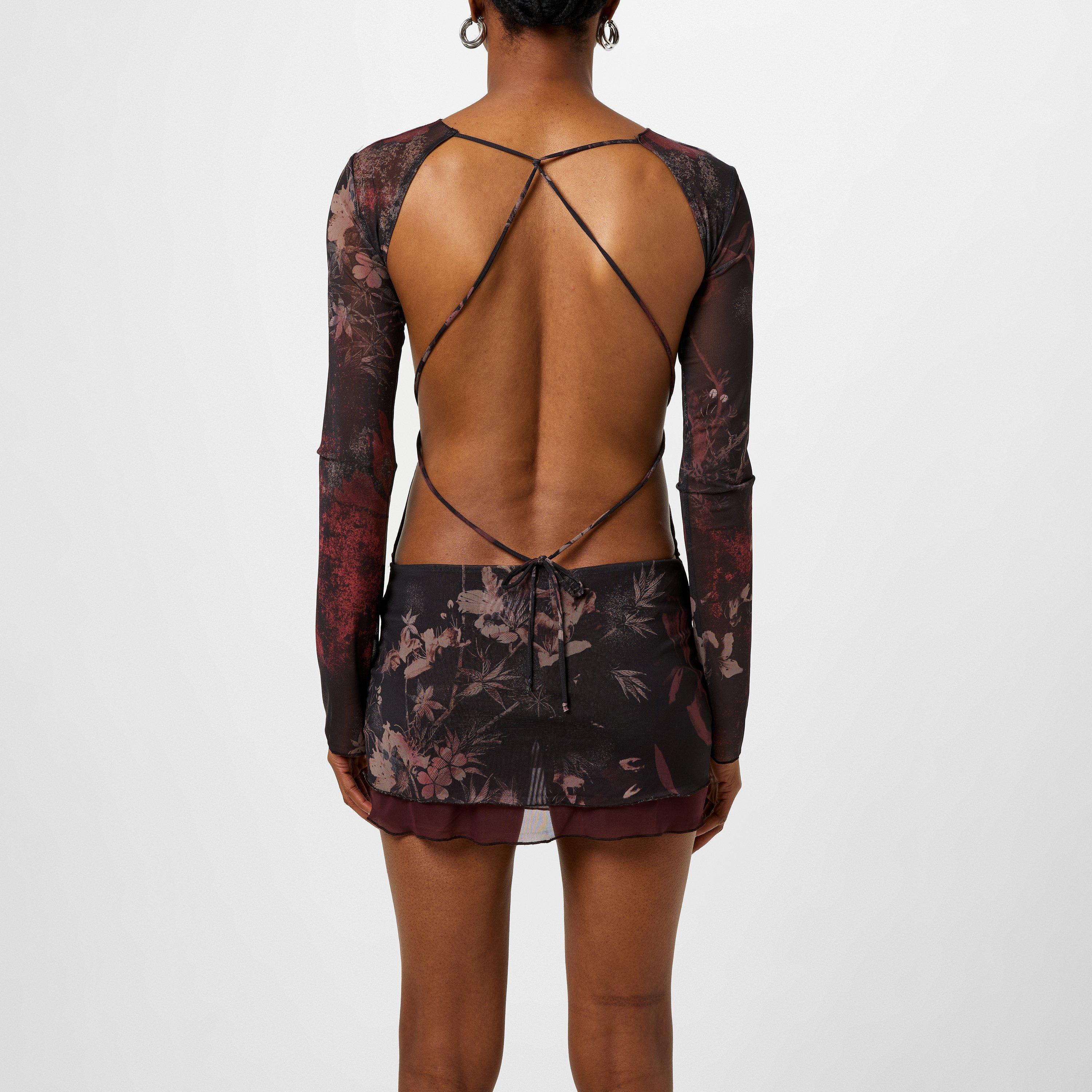 Multi - Jaded London - Maram Mesh Backless Mini Dress - 3