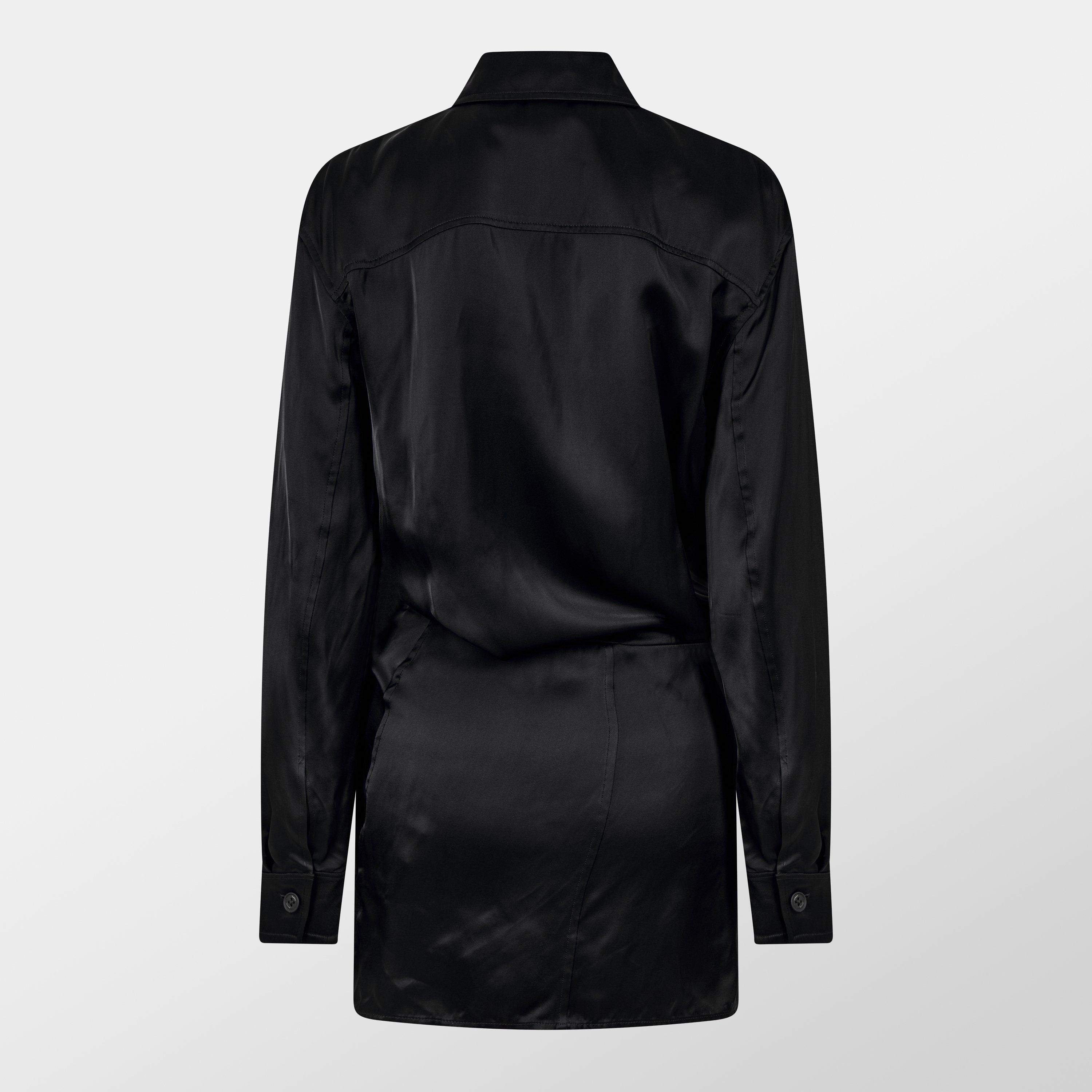 Schwarz - Off White - Women's Toybox Twist Dress, Shirt Style - 2