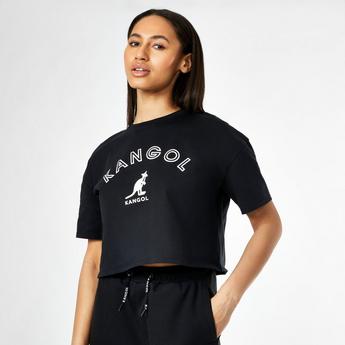 Kangol Fred Perry Czarny t-shirt z ozdobnymi paskami na elastycznych mankietach