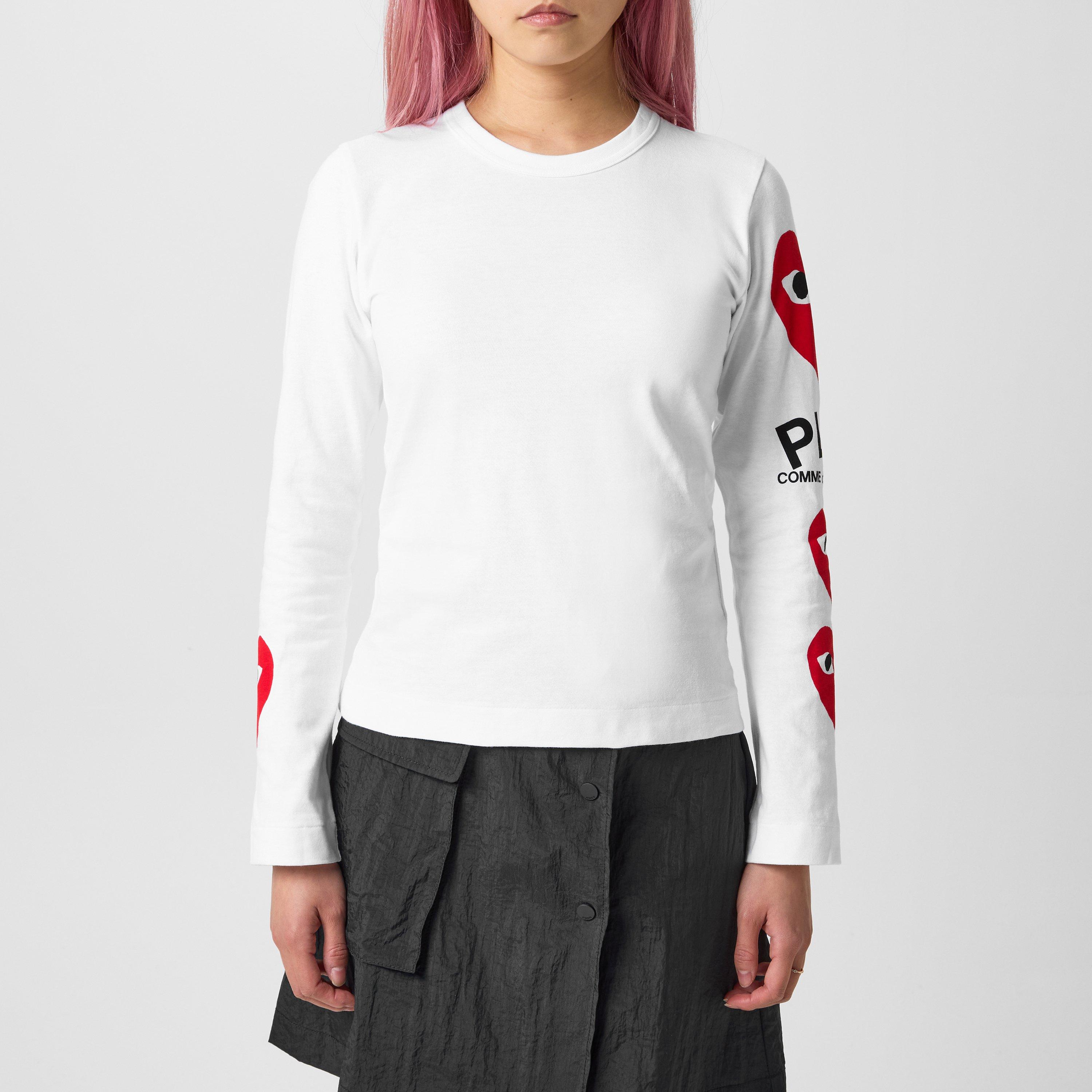 COMME des GARCONS GIRL PLAY　ロングTシャツ 未使用 PLAY COMME des GARCONS プレイ コムデギャルソン ロンT レッド