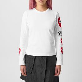 Comme des Garcons PLAY Heart Printed Long Sleeved T Shirt