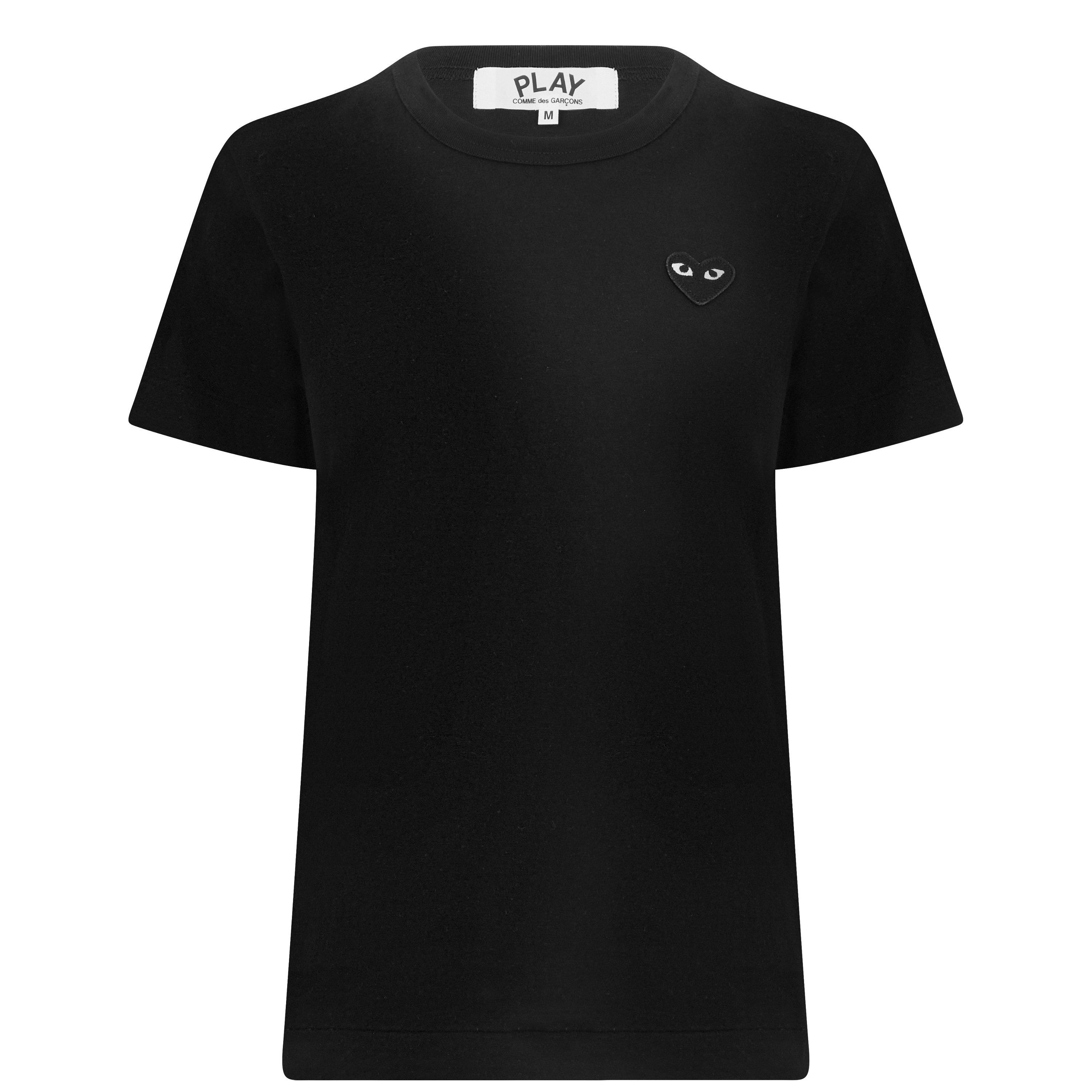 Black/Black A - Comme des Garcons PLAY - Small Peeping Heart T-Shirt - 1