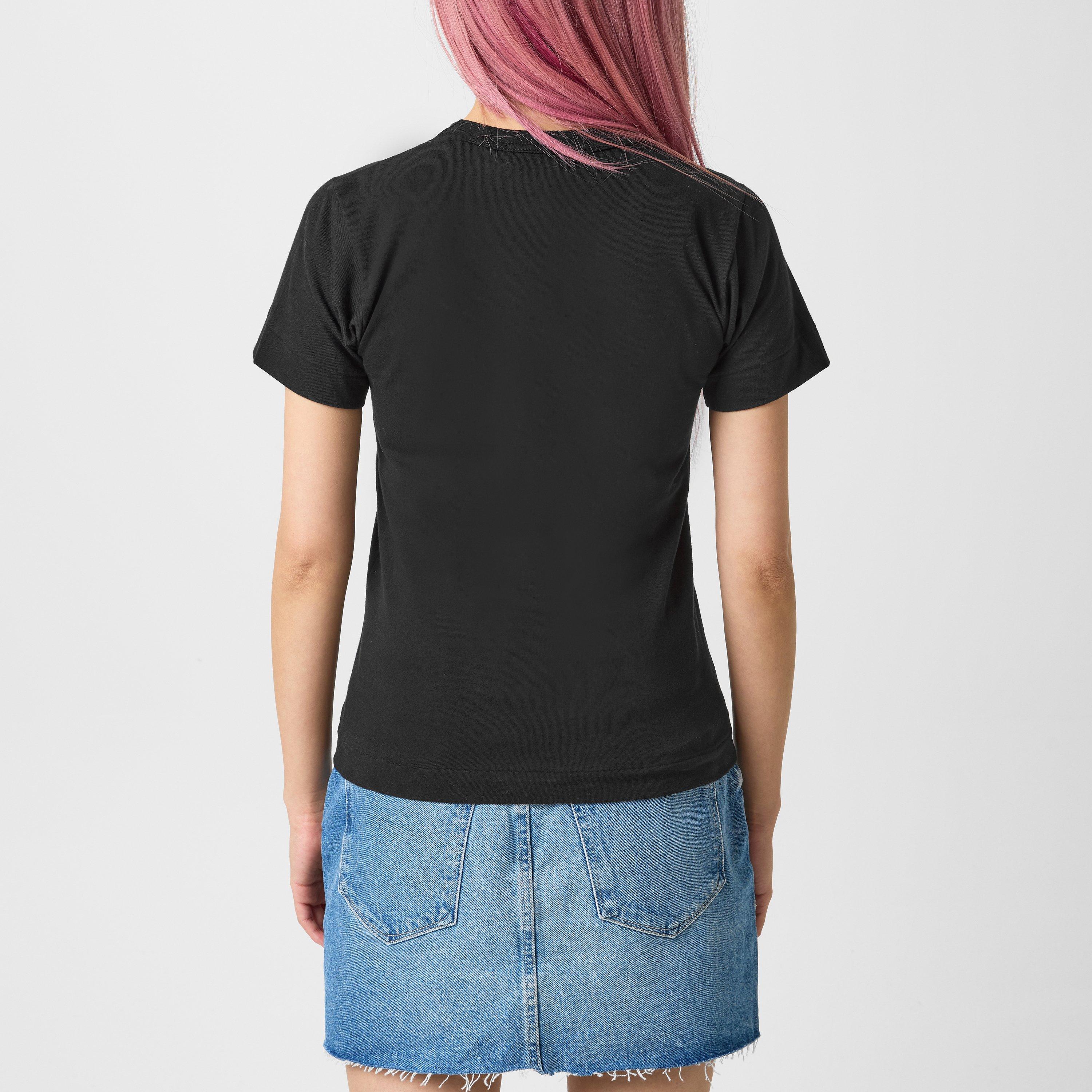 Black/Black A - Comme des Garcons PLAY - Small Peeping Heart T-Shirt - 4