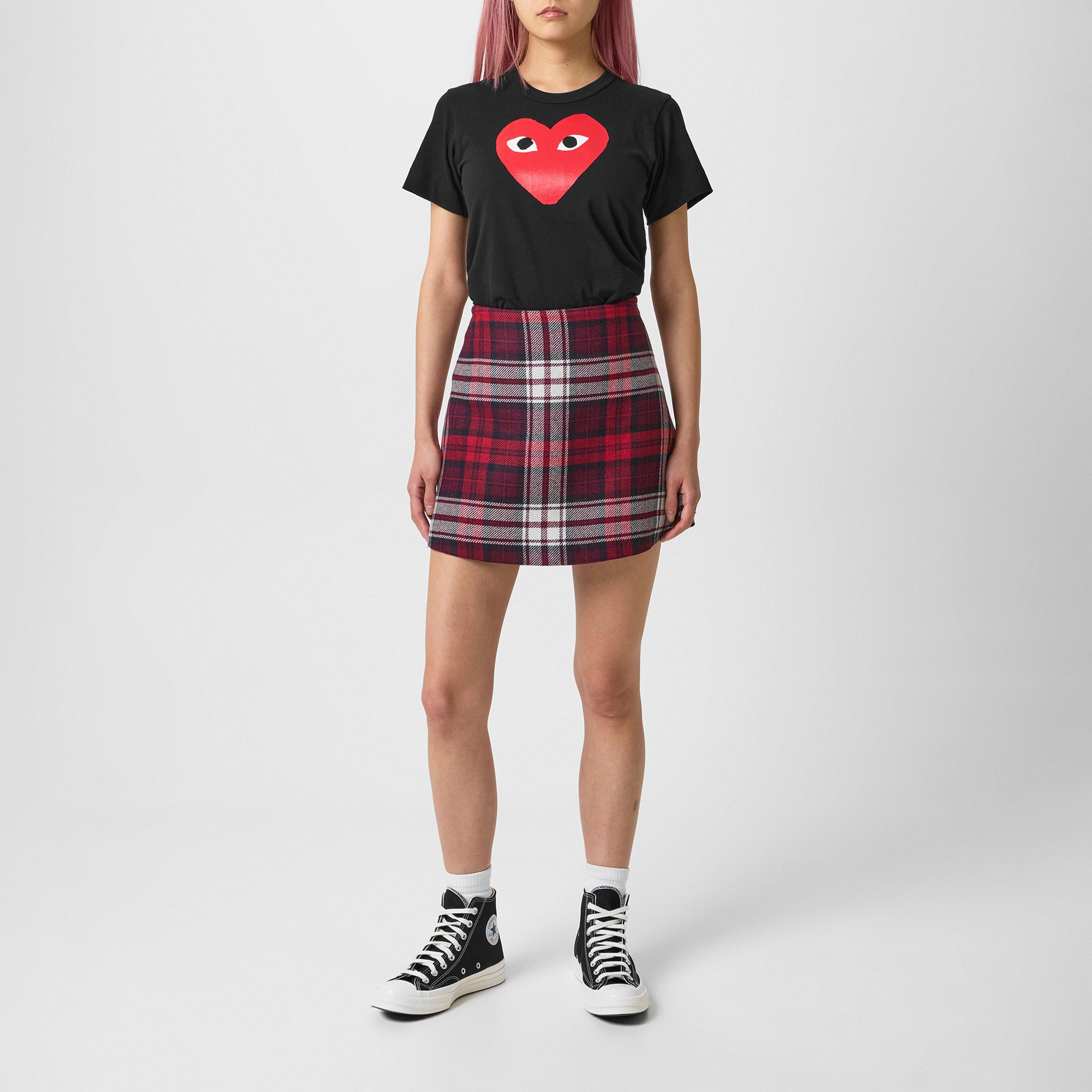 Black/Red - Comme des Garcons PLAY - Peeping Heart T Shirt - 6