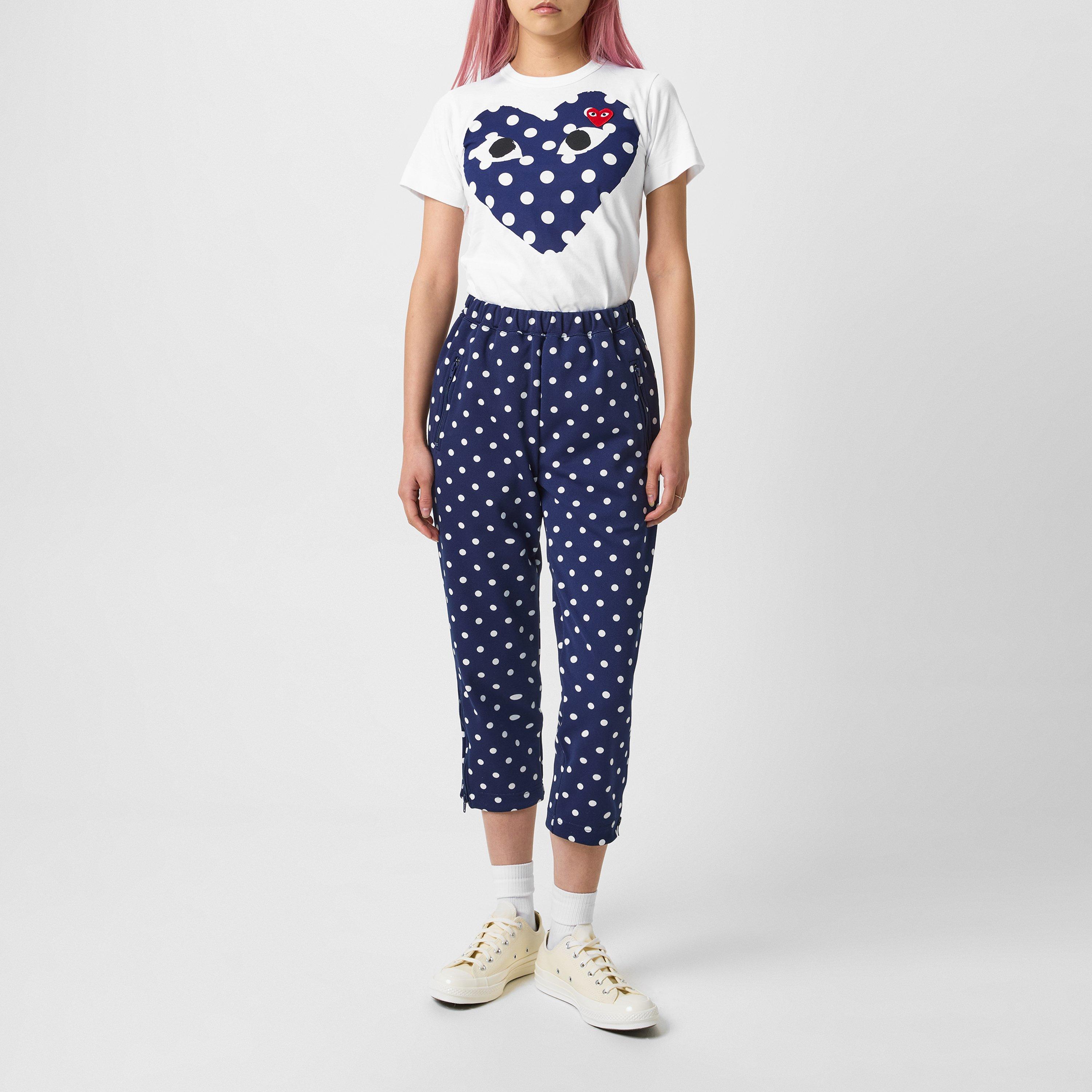 White/Blue - Comme des Garcons PLAY - Big Heart Polka-Dot T-Shirt - 4