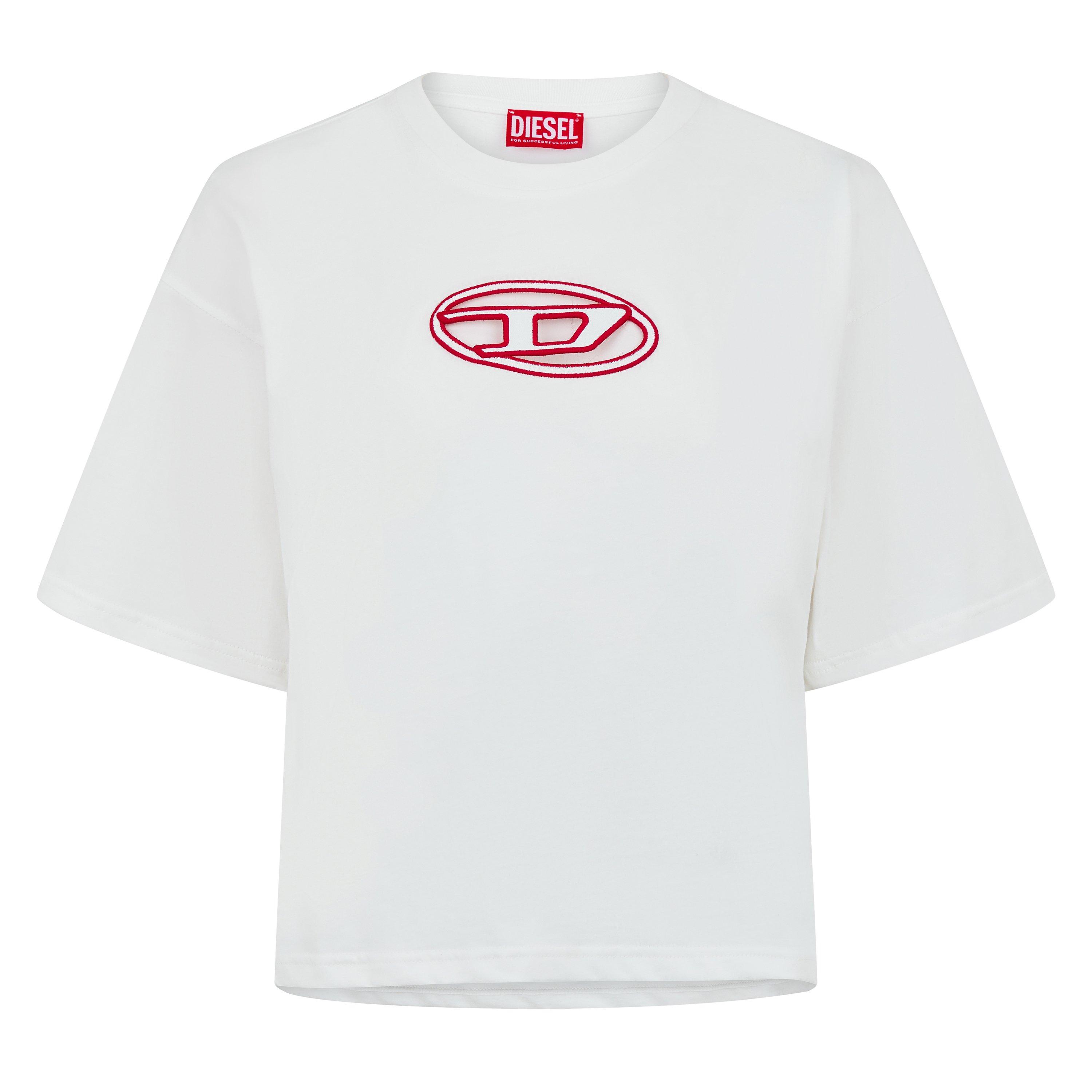 White - Diesel - Women's Buxt Cropped Oversized T-Shirt - 1