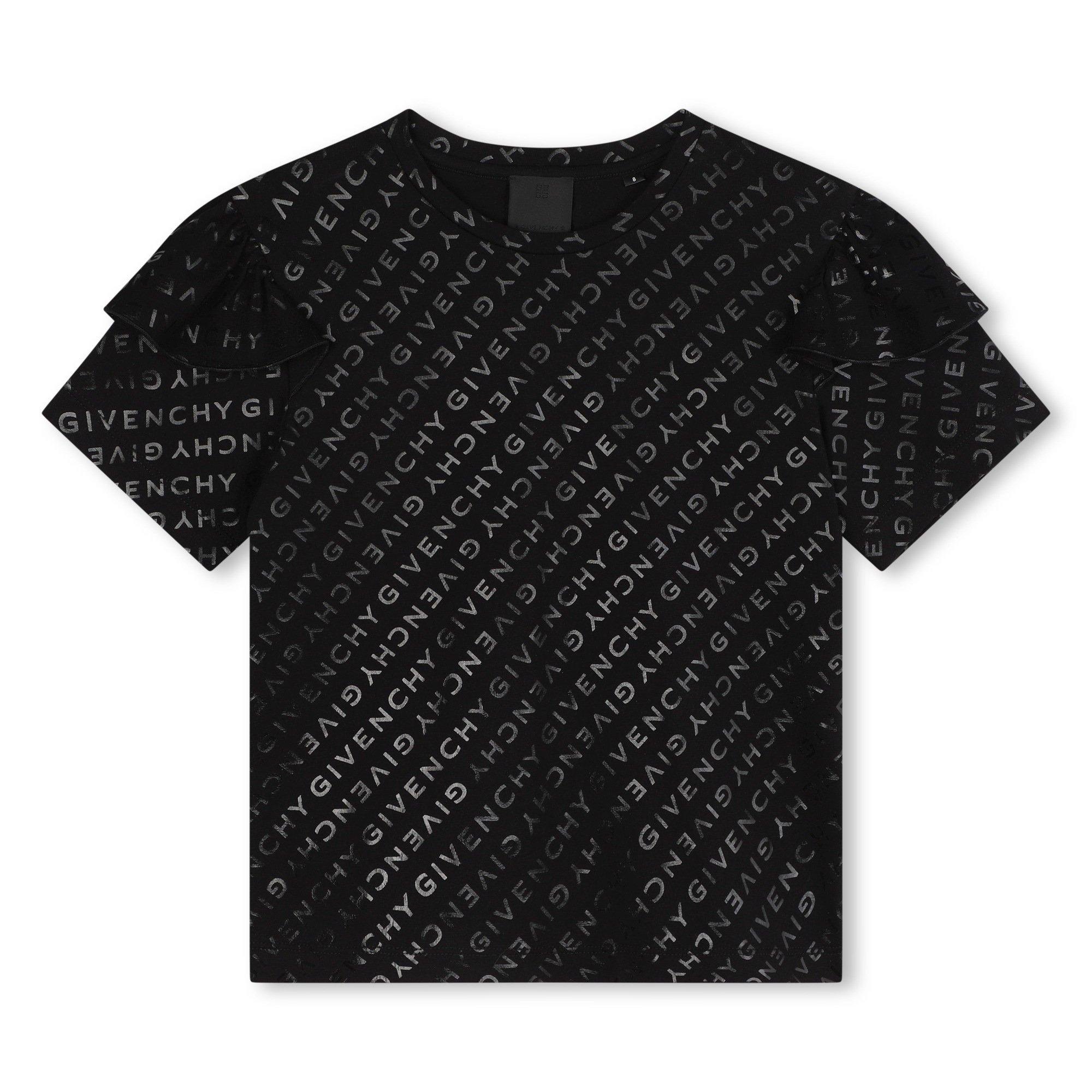 Blk/Metllc 09B - GIVENCHY - Logo Crop Top Juniors - 1