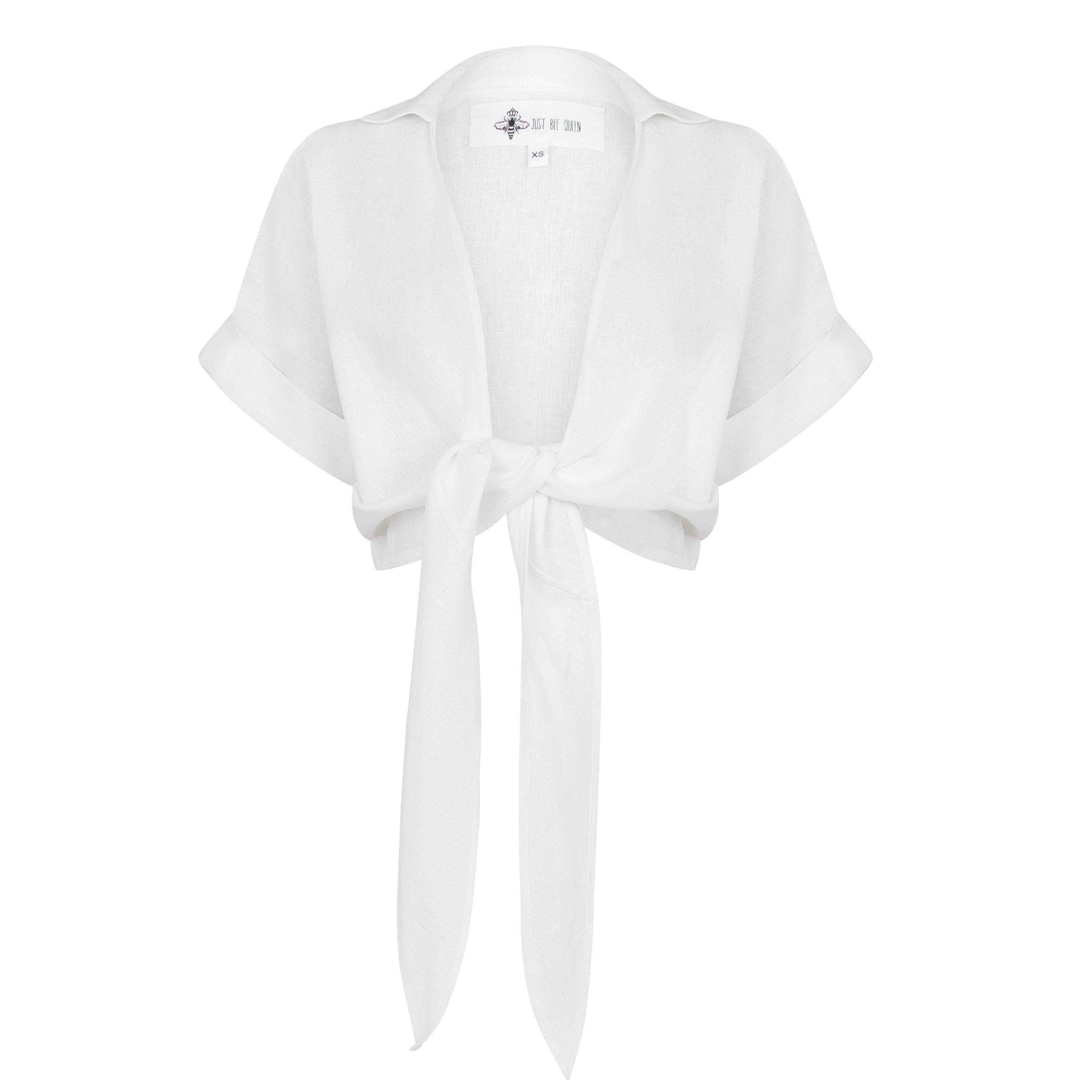 White - JBQ - Chiara Linen Top - 5