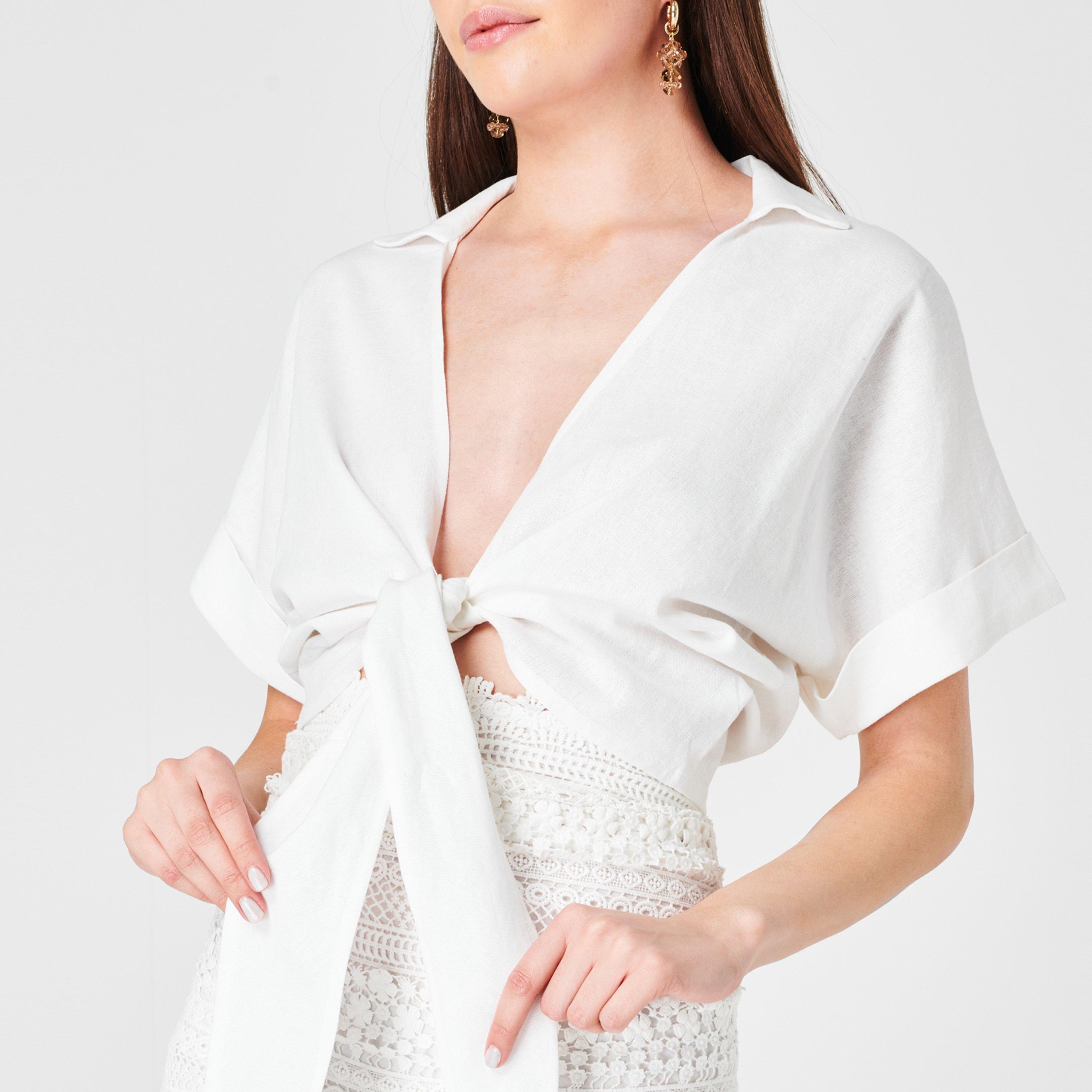 White - JBQ - Chiara Linen Top - 3