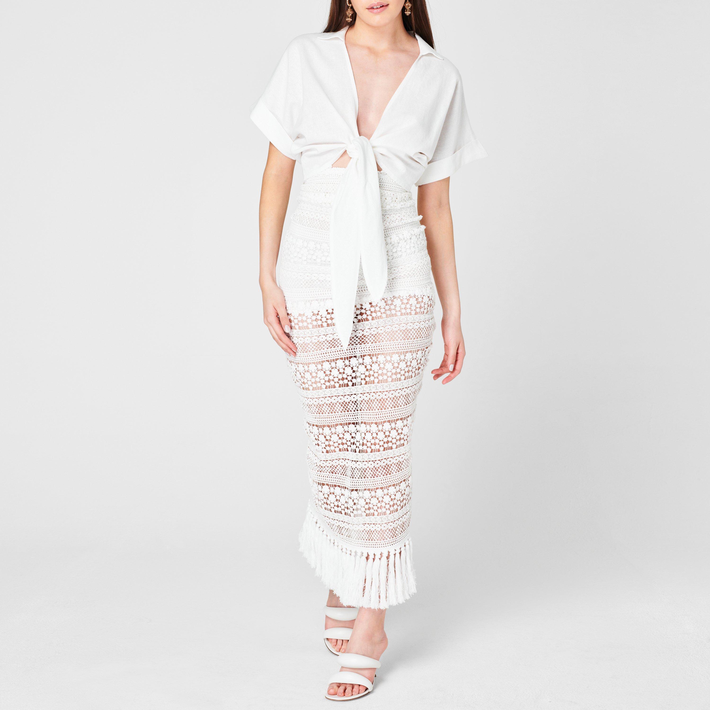 White - JBQ - Chiara Linen Top - 4