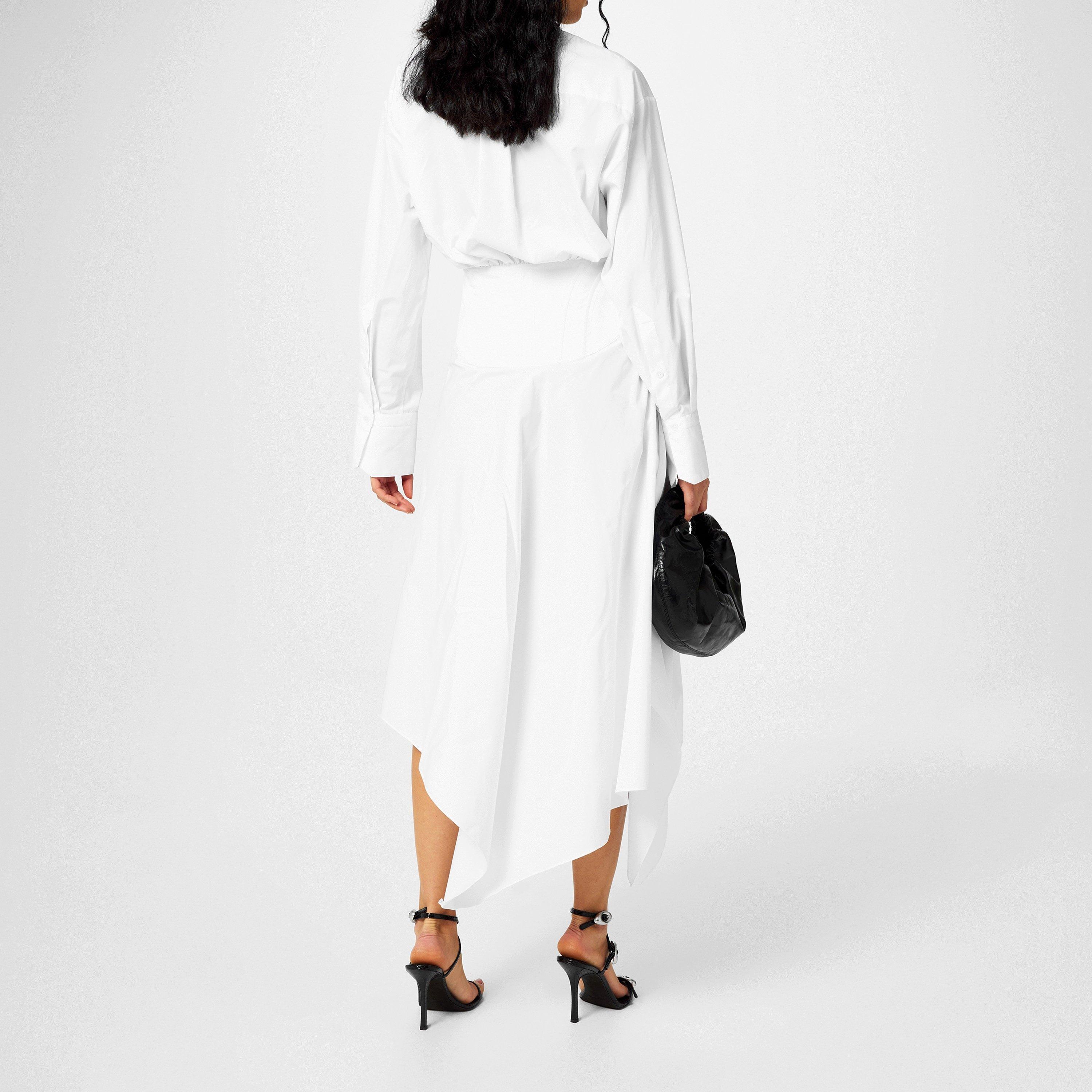 WHITE - Mugler - Structured Poplin Midi Dress - 2