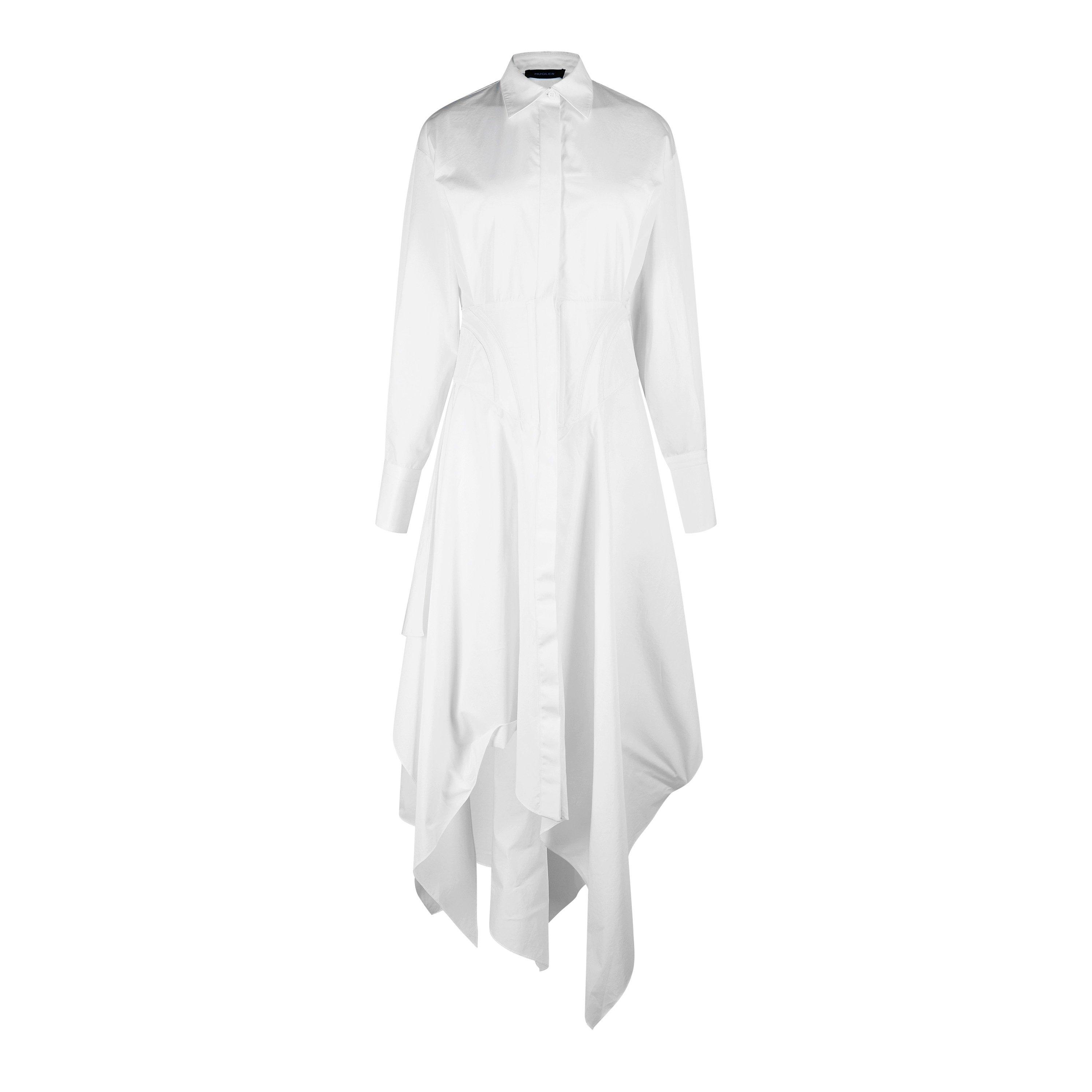 WHITE - Mugler - Structured Poplin Midi Dress - 3