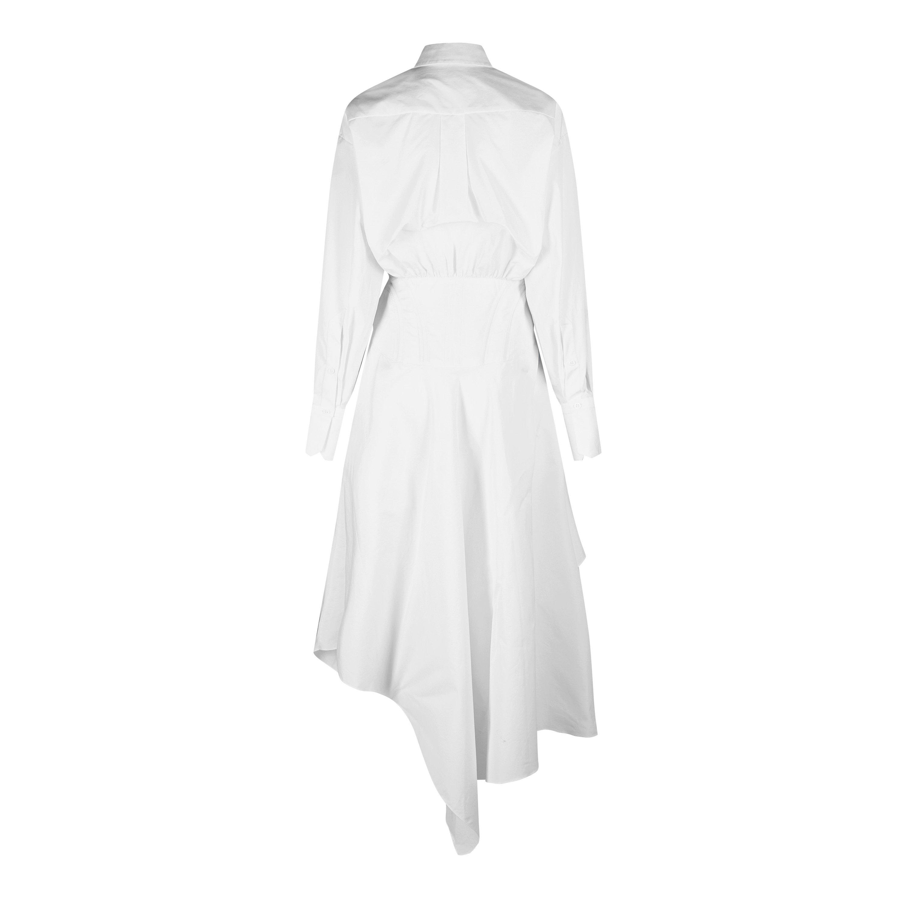 WHITE - Mugler - Structured Poplin Midi Dress - 4