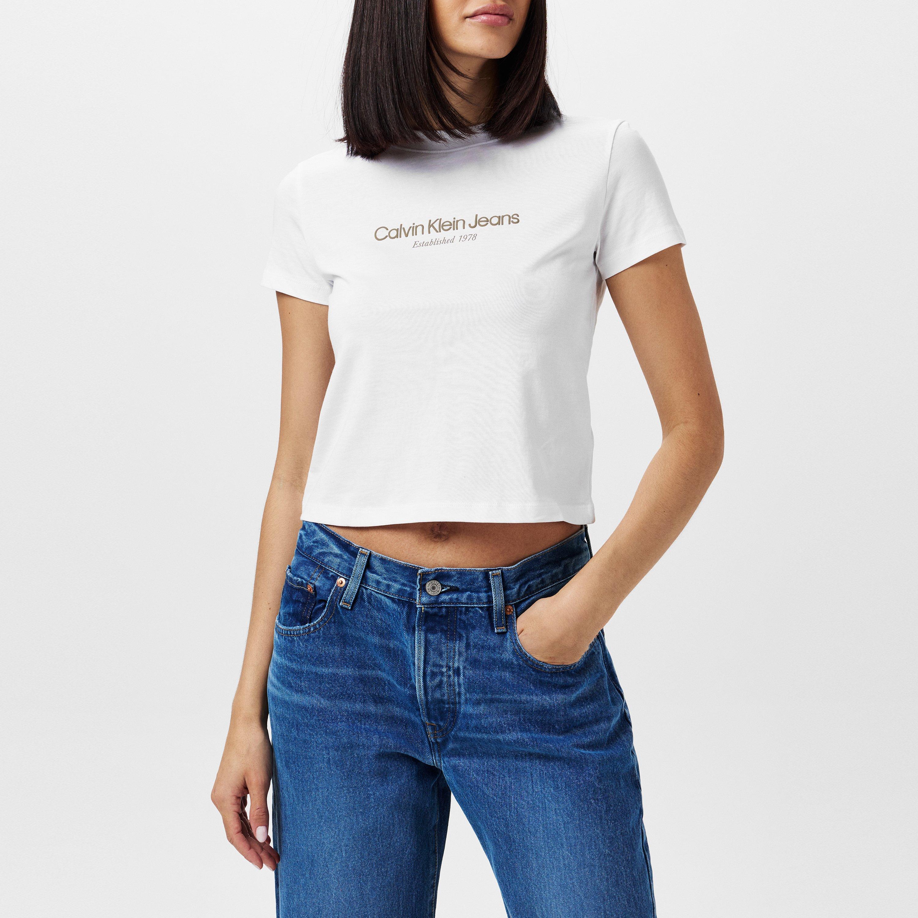 Calvin Klein Jeans Women's Graphic Baby Regular Fit T-Shirt
