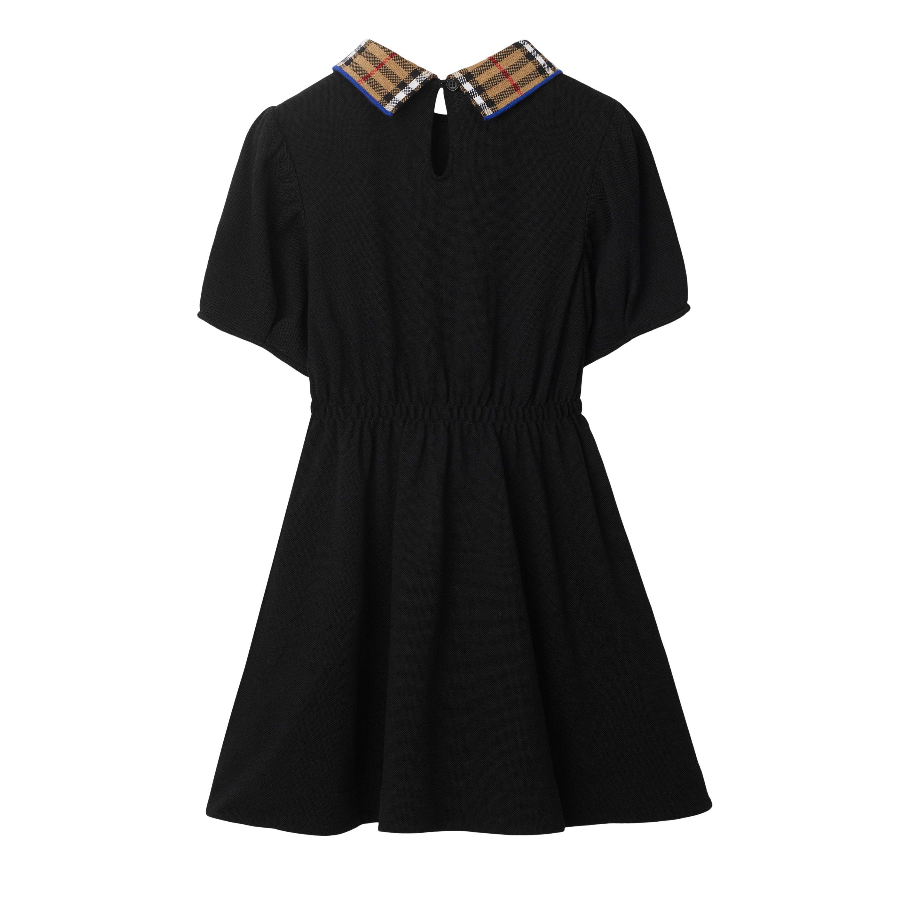 Black A1189 - Burberry - Check Collar Polo Dress Juniors - 2