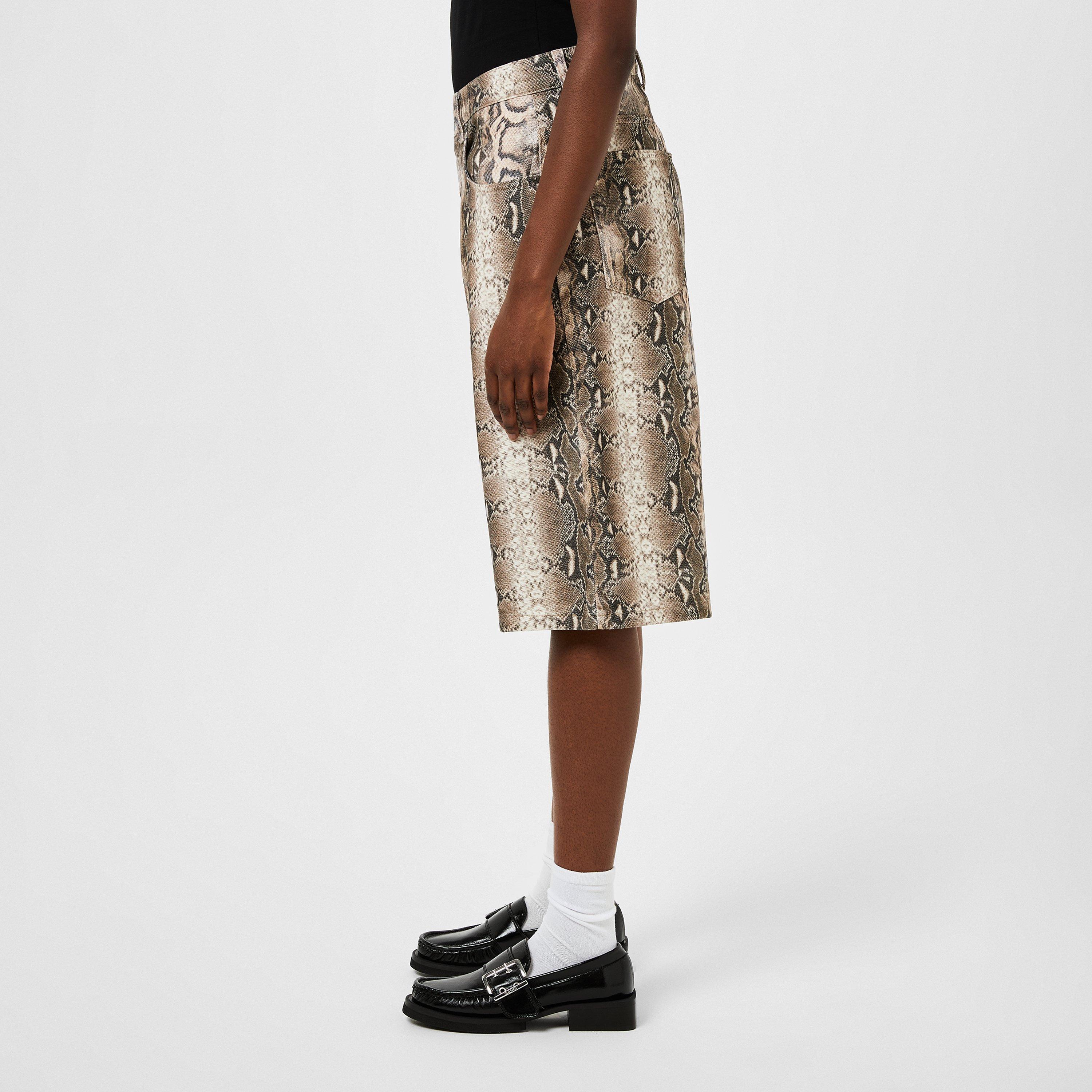 Boa Snake - Jaded London - Faded Animal Print Jorts. - 2