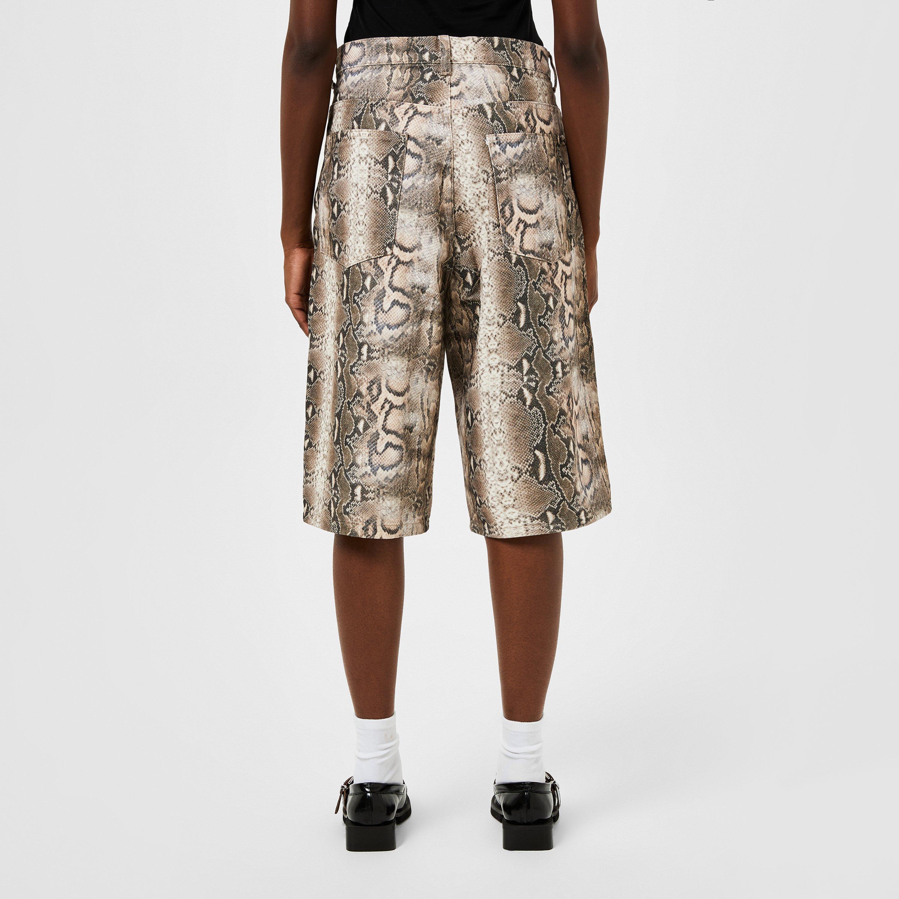Boa Snake - Jaded London - Faded Animal Print Jorts. - 3