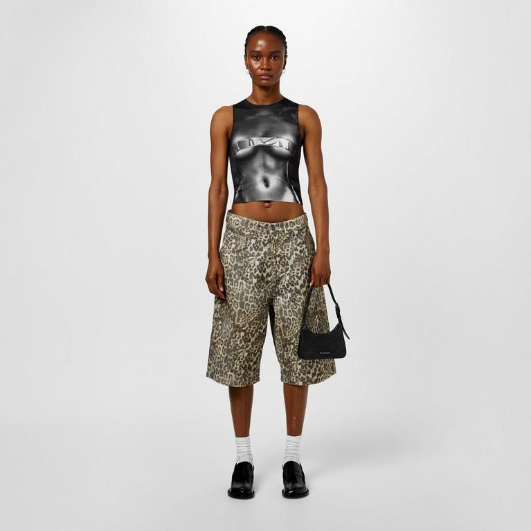 Jaded London | Faded Animal Print Jorts. | Denim Shorts Jaded London | Faded Animal Print Jorts. | Denim Shorts