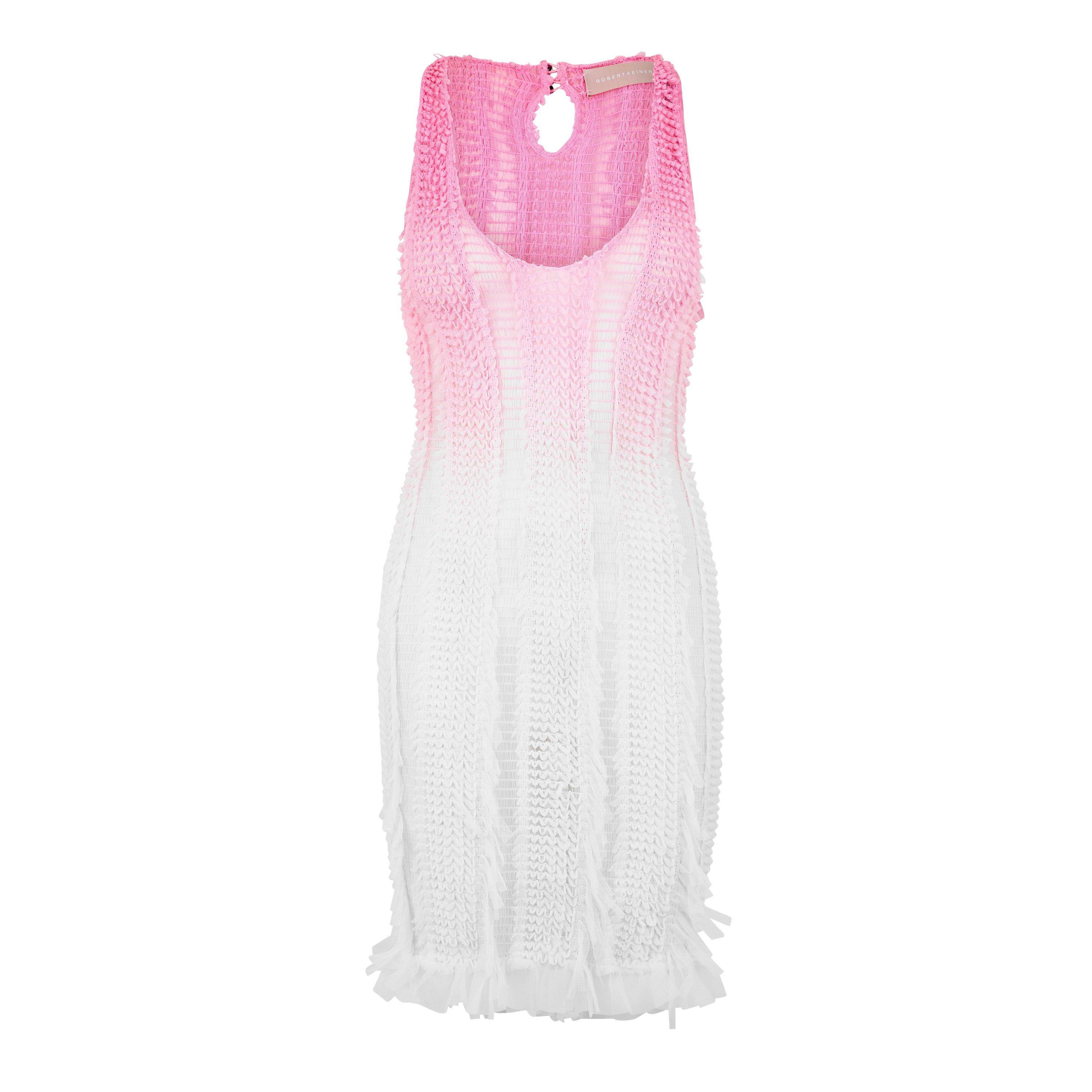 Whte Pnk Ombre - Roberta Einer - Angel Plunge Mini Dress - 5
