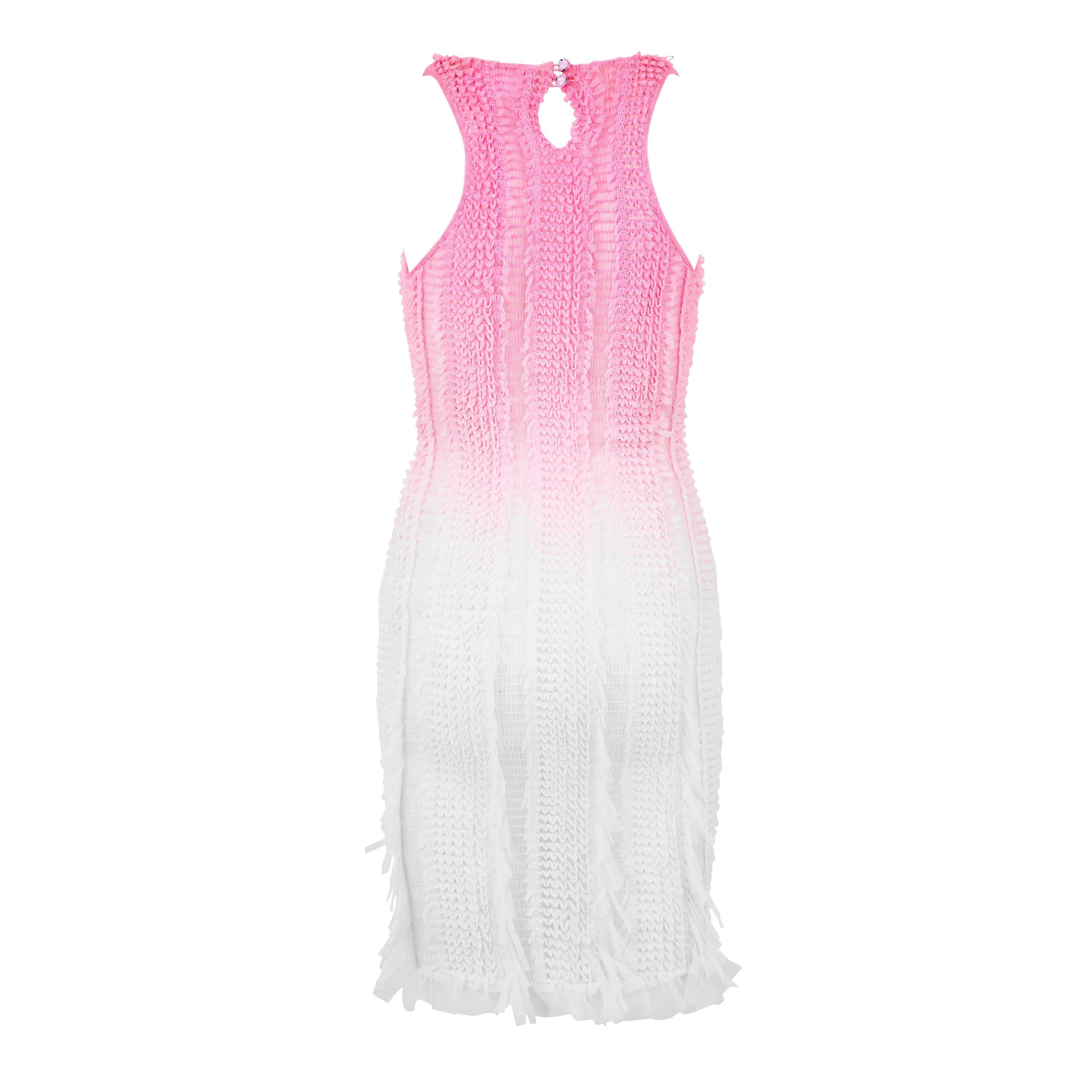 Whte Pnk Ombre - Roberta Einer - Angel Plunge Mini Dress - 6