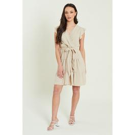 Be You Frill Frill Sleeve Tie Waist Short Dress