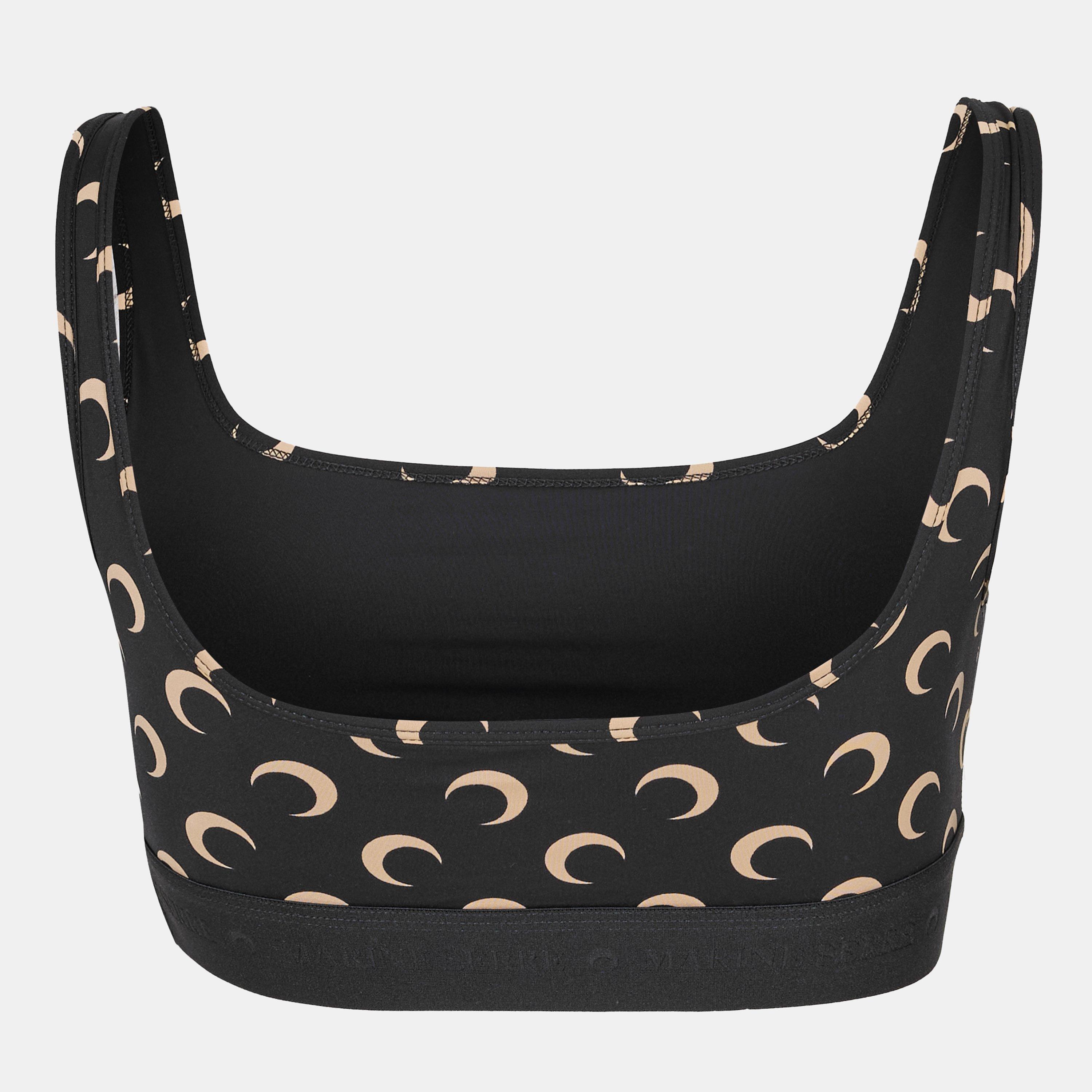 Moon Black - Marine Serre - Recycled Cresent Moon Print Sports Bra - 2