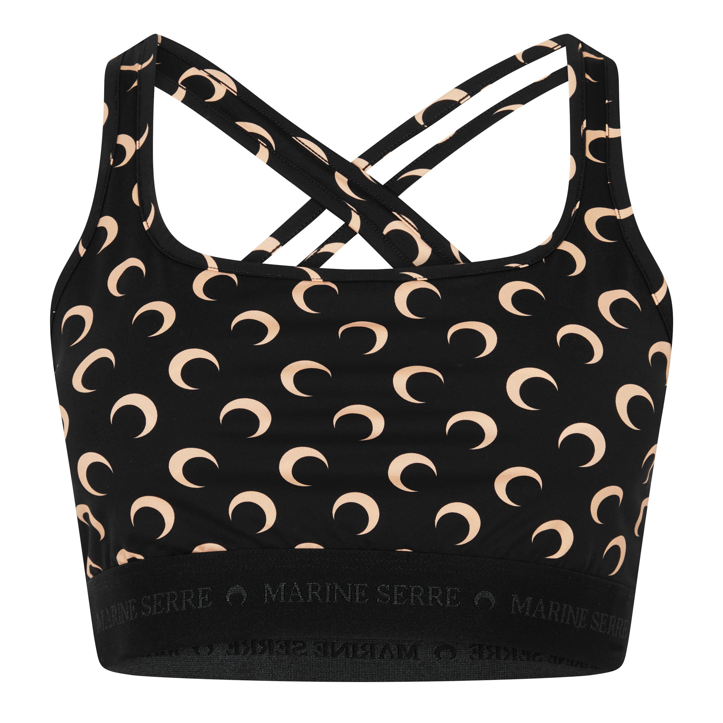 Moon Black - Marine Serre - Recycled Cresent Moon Print Sports Bra - 7