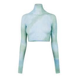 Off White Women's Tie Dye Long-sleeve Turtle Neck T-Shirt