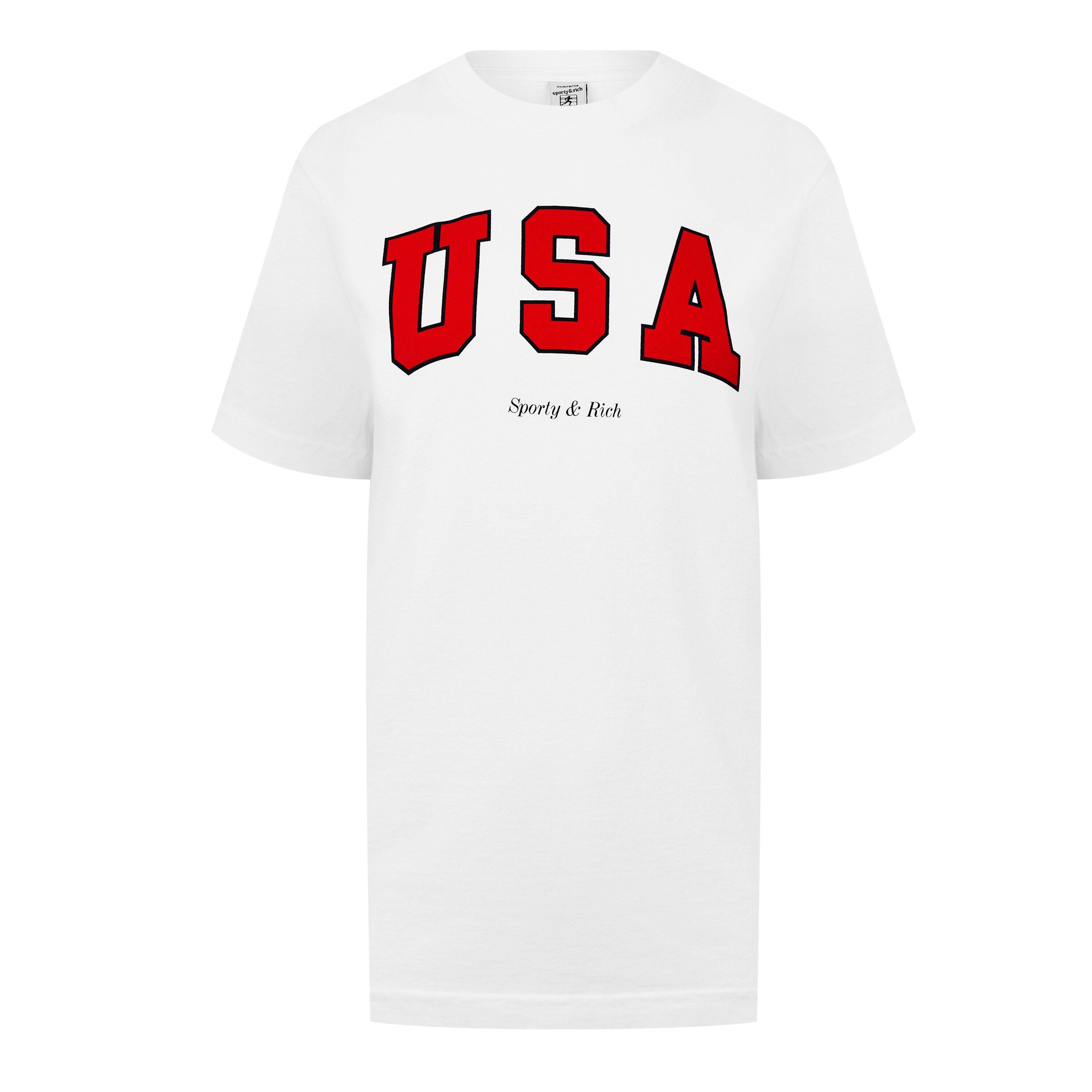 White Sport Red - Sporty and Rich - Usa Varsity T-Shirt - 5