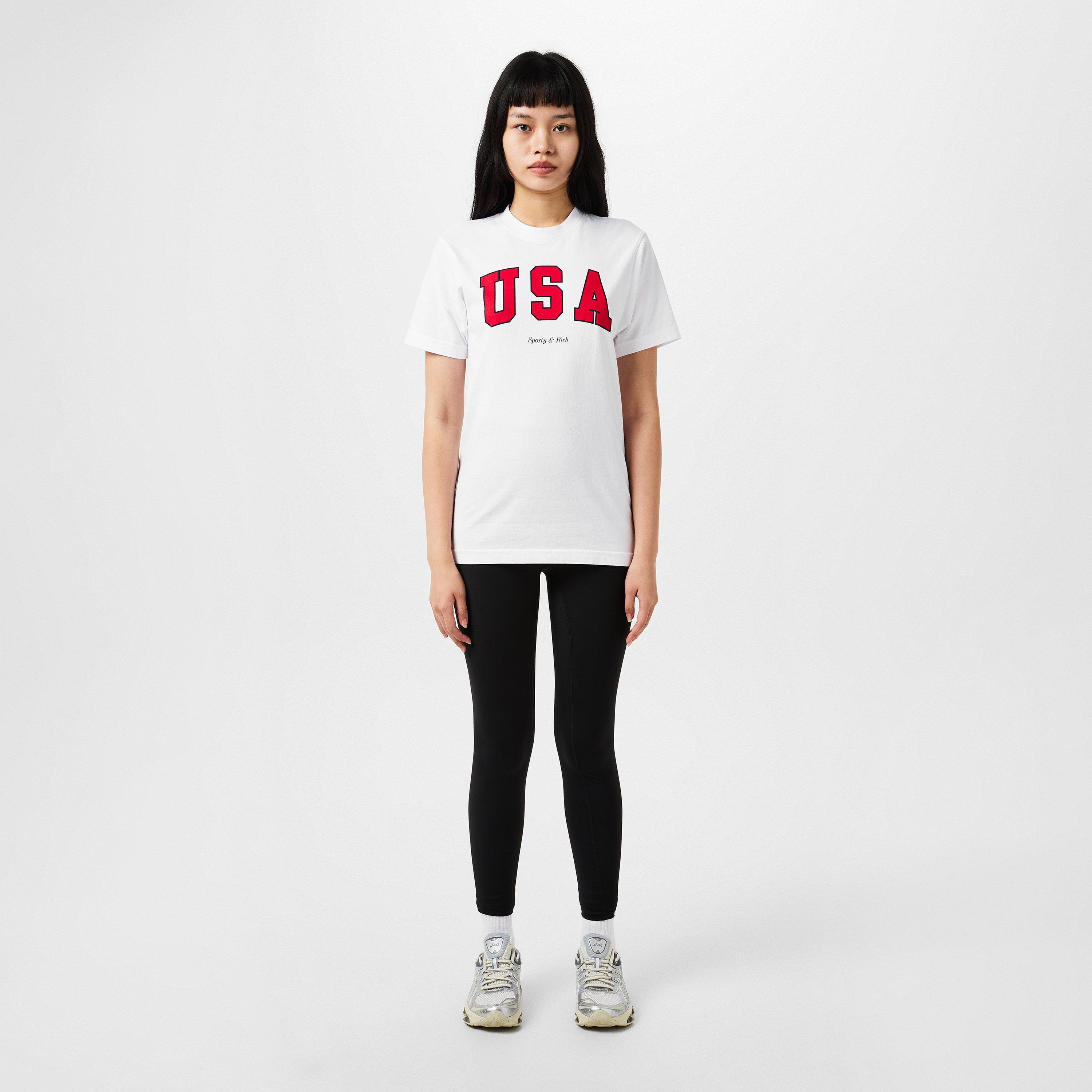 White Sport Red - Sporty and Rich - Usa Varsity T-Shirt - 4