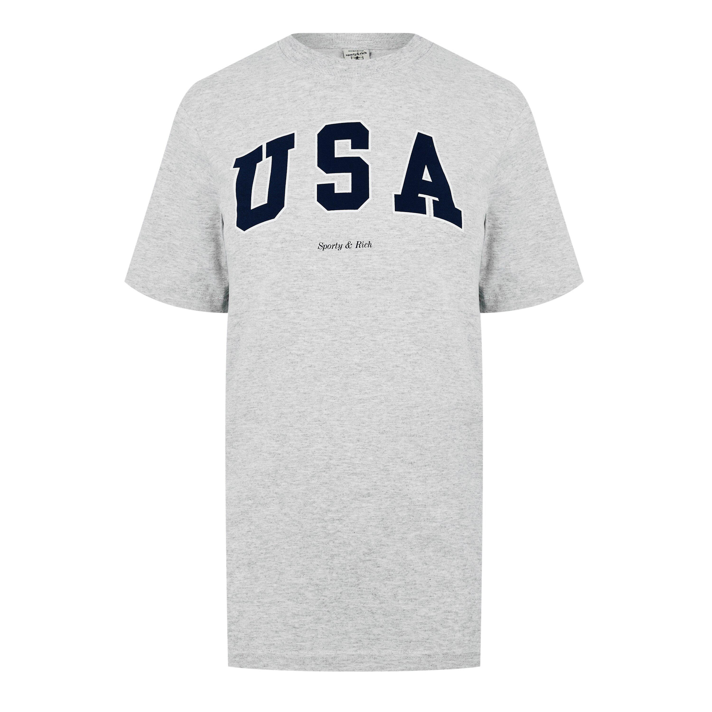 Heather Grey - Sporty and Rich - Usa Varsity T-Shirt - 5