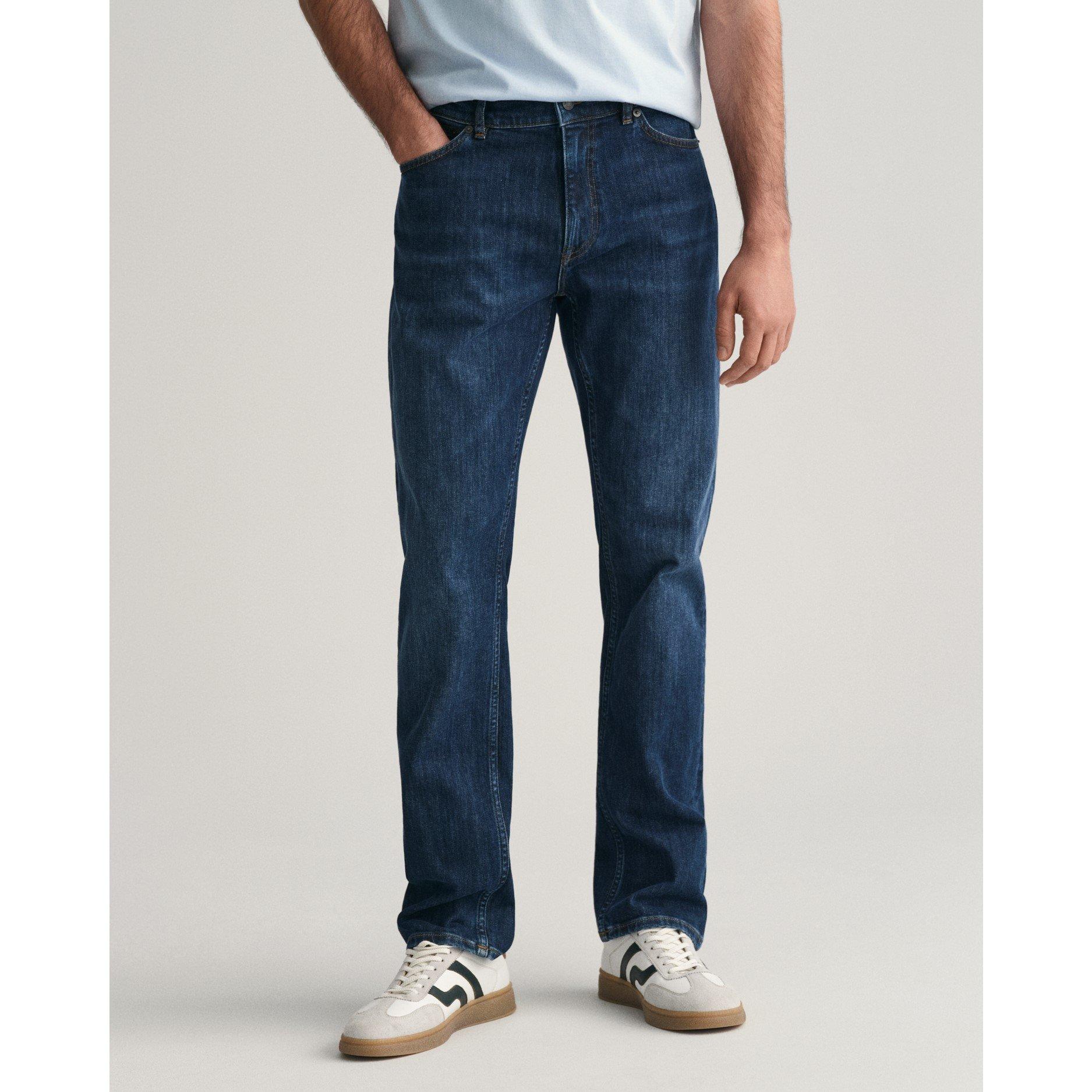 Worn Blue - Gant - Men's Regular Dark Blue Straight Leg Jeans - 2