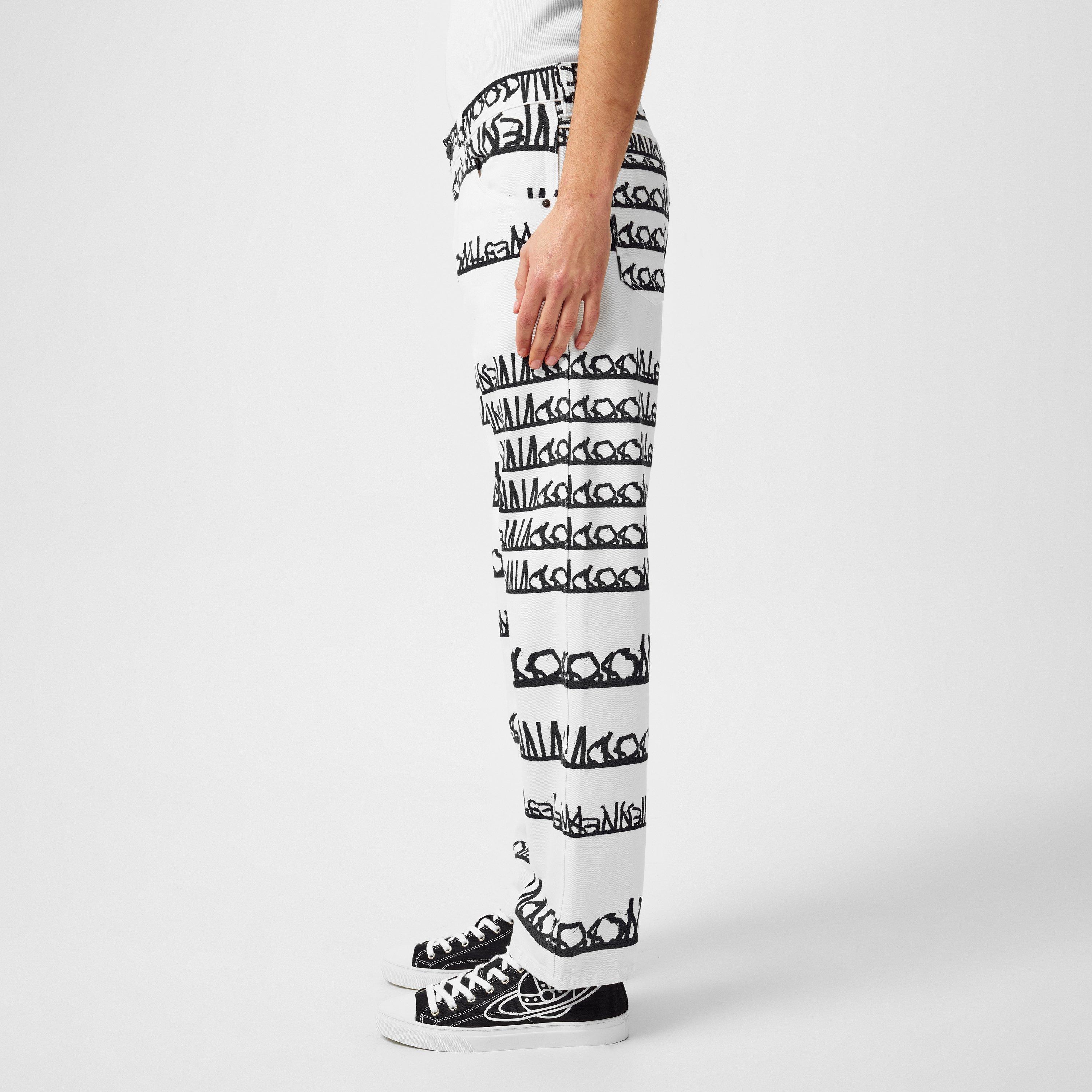 VW Print - Vivienne Westwood - Black And White Ranch Jeans - 2