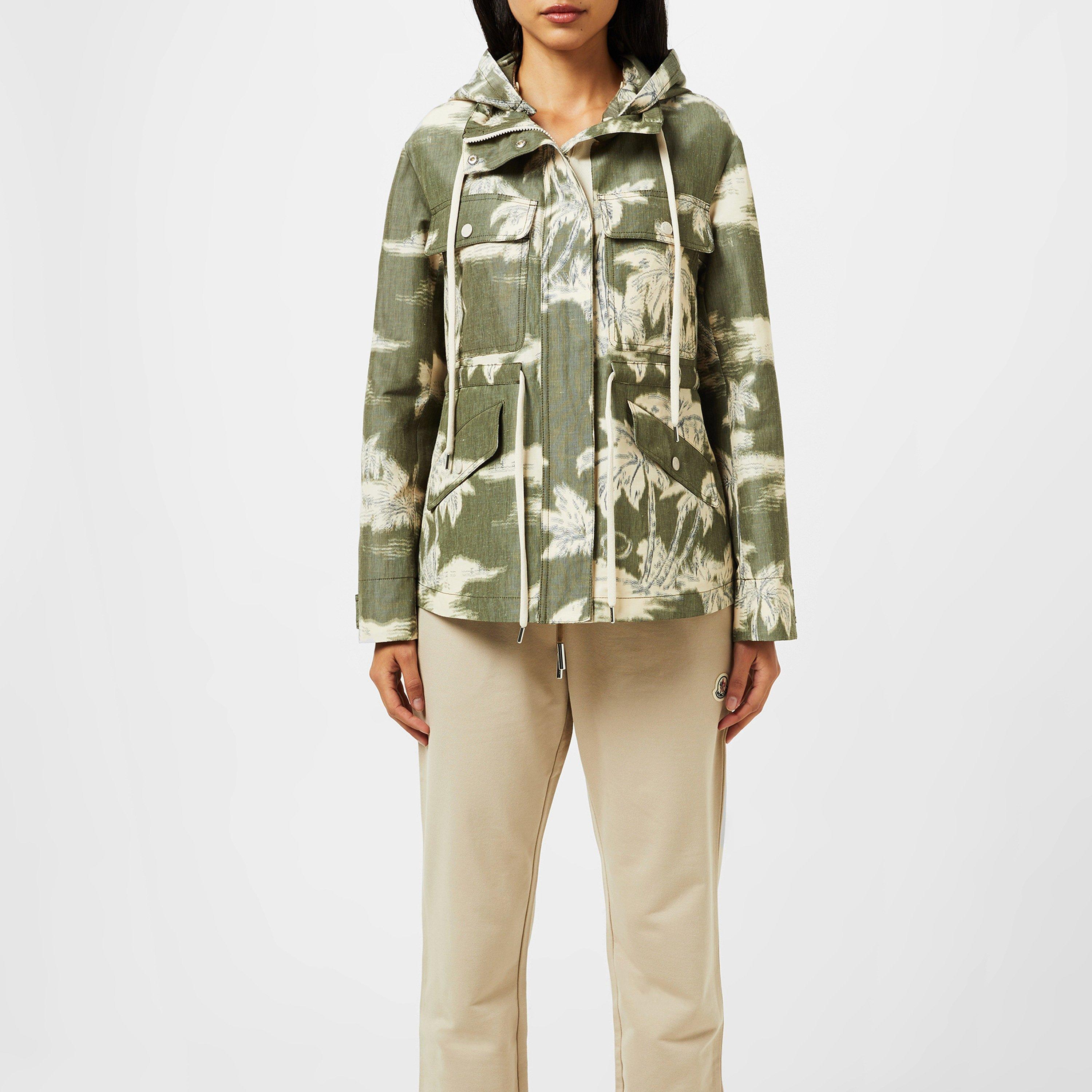 Camouflage F50 - Moncler - Women's Marpe Linen Detachable Hood Long Sleeve Parka - 1