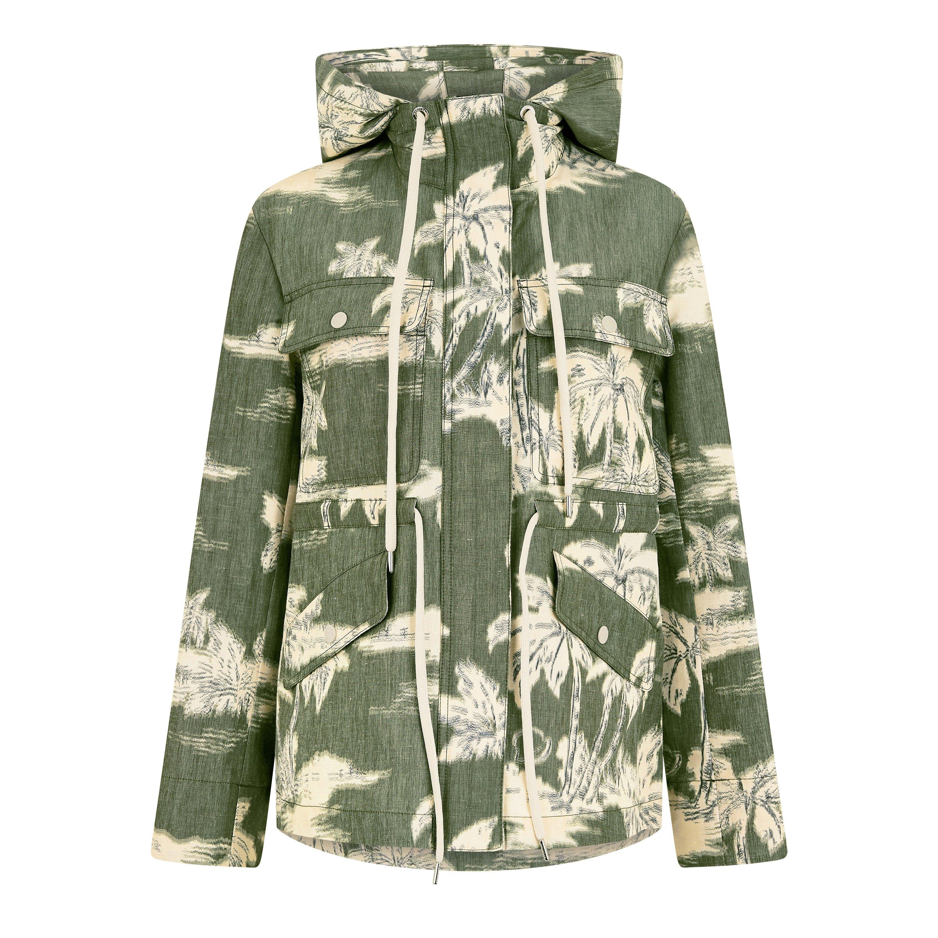 Camouflage F50 - Moncler - Women's Marpe Linen Detachable Hood Long Sleeve Parka - 5