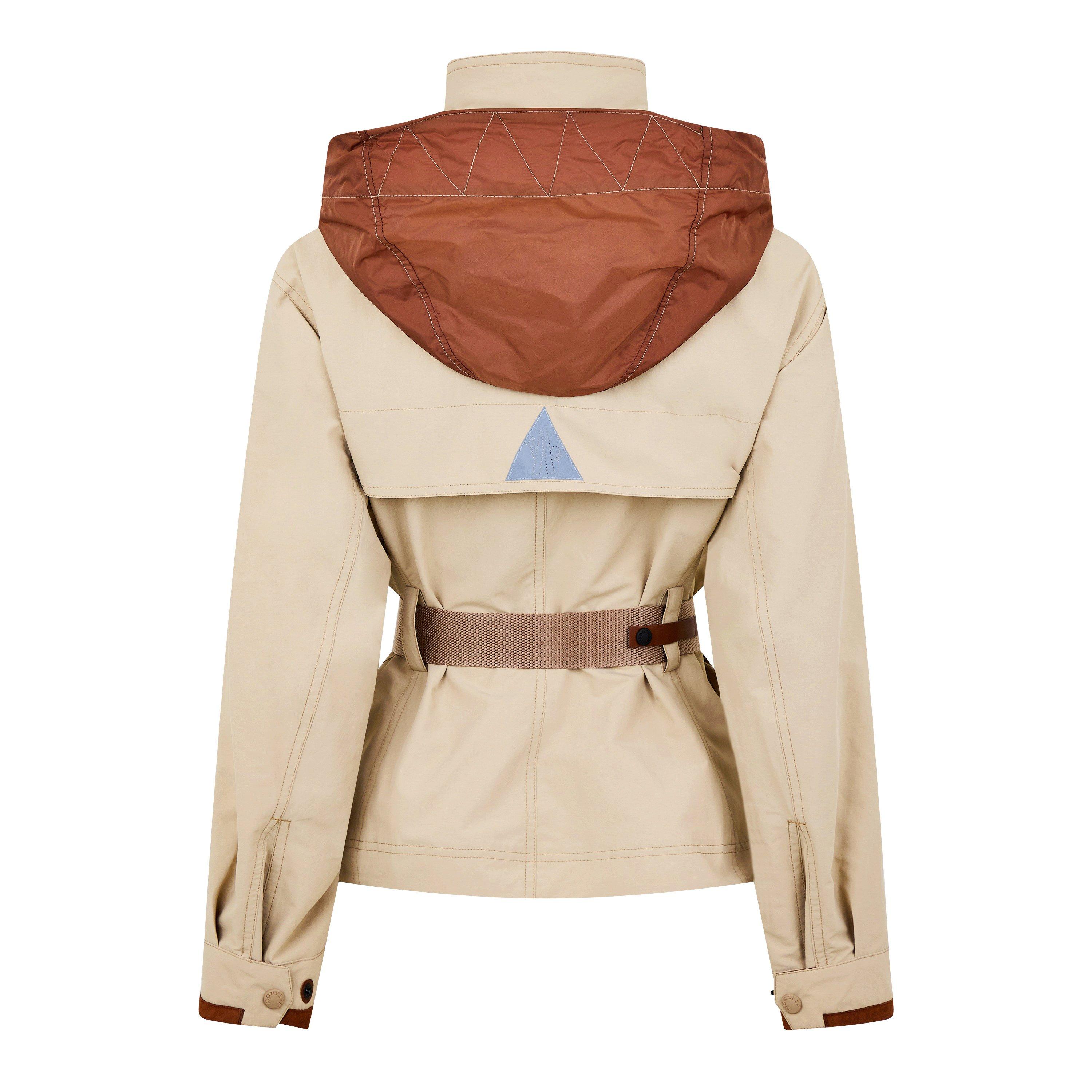 Beige 23P - Moncler Grenoble - Women's Meyen Belted Concealed Hood Long Sleeve Rain Anorak - 6