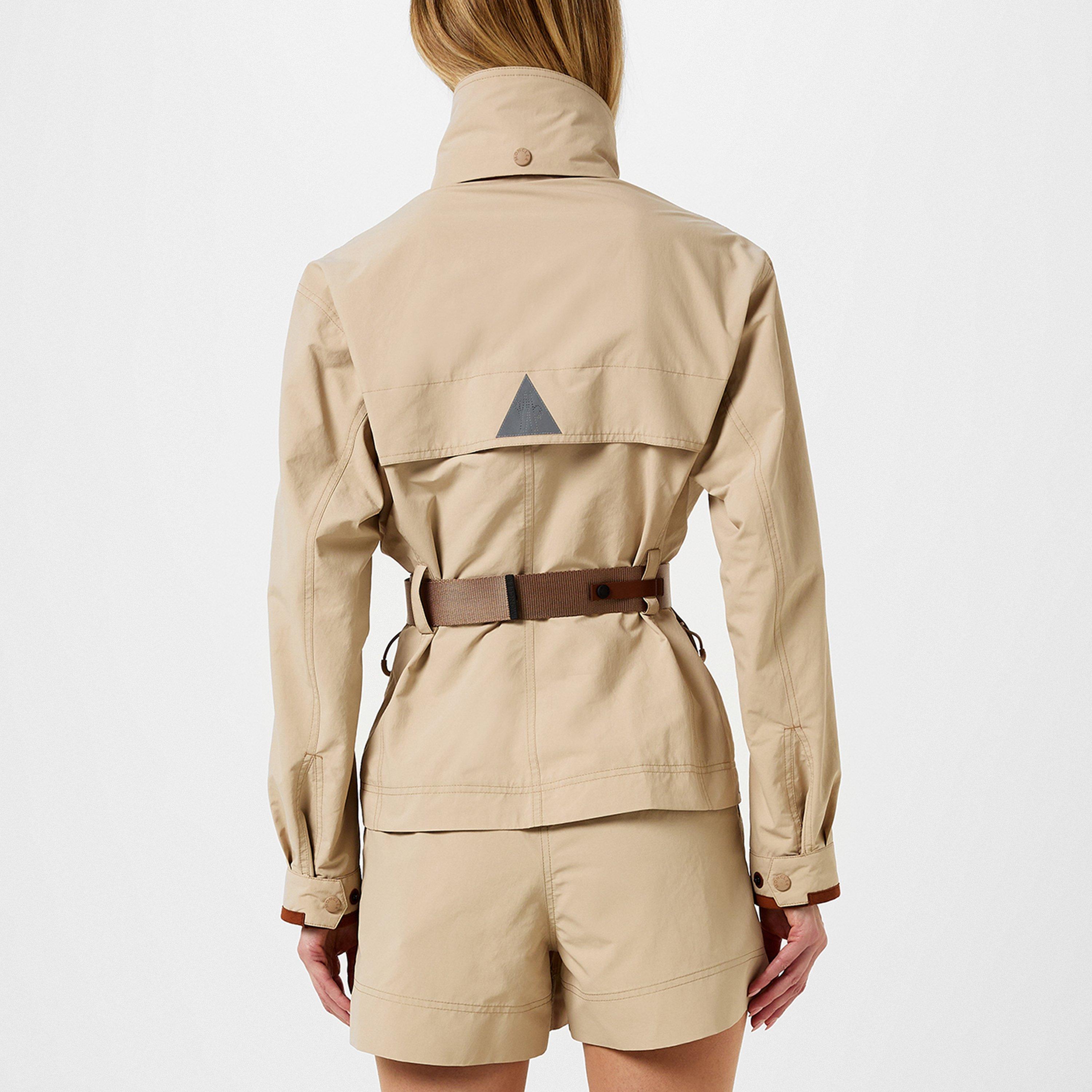 Beige 23P - Moncler Grenoble - Women's Meyen Belted Concealed Hood Long Sleeve Rain Anorak - 3