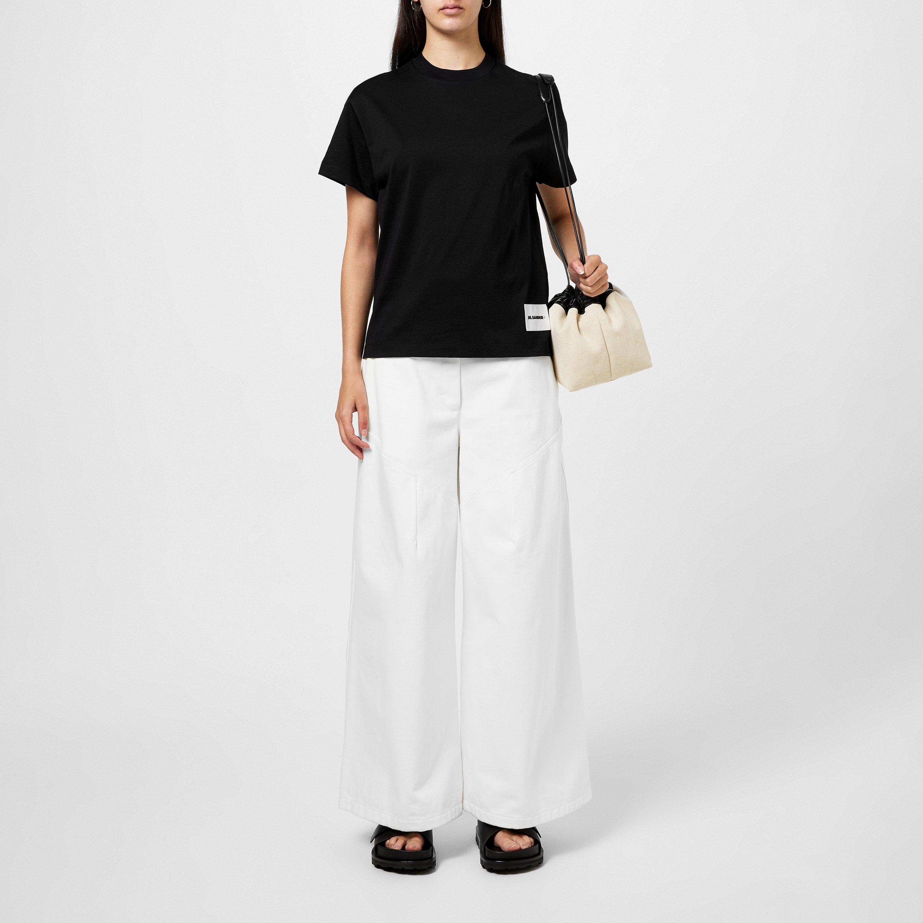 Black - Jil Sander - Women's Logo Patch Regular Fit T-Shirt - 4