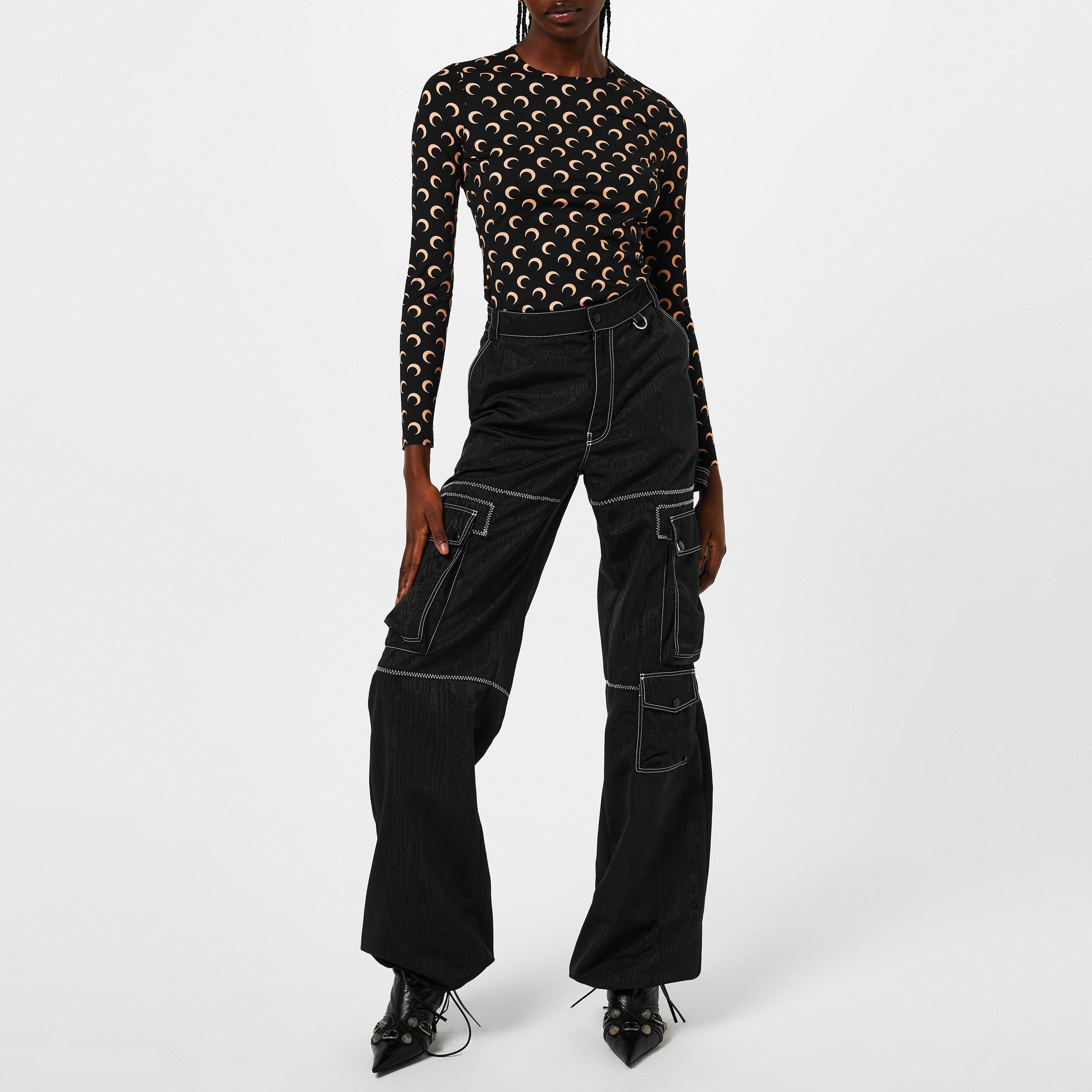 Black - Marine Serre - Moire Cargo Pants - 2