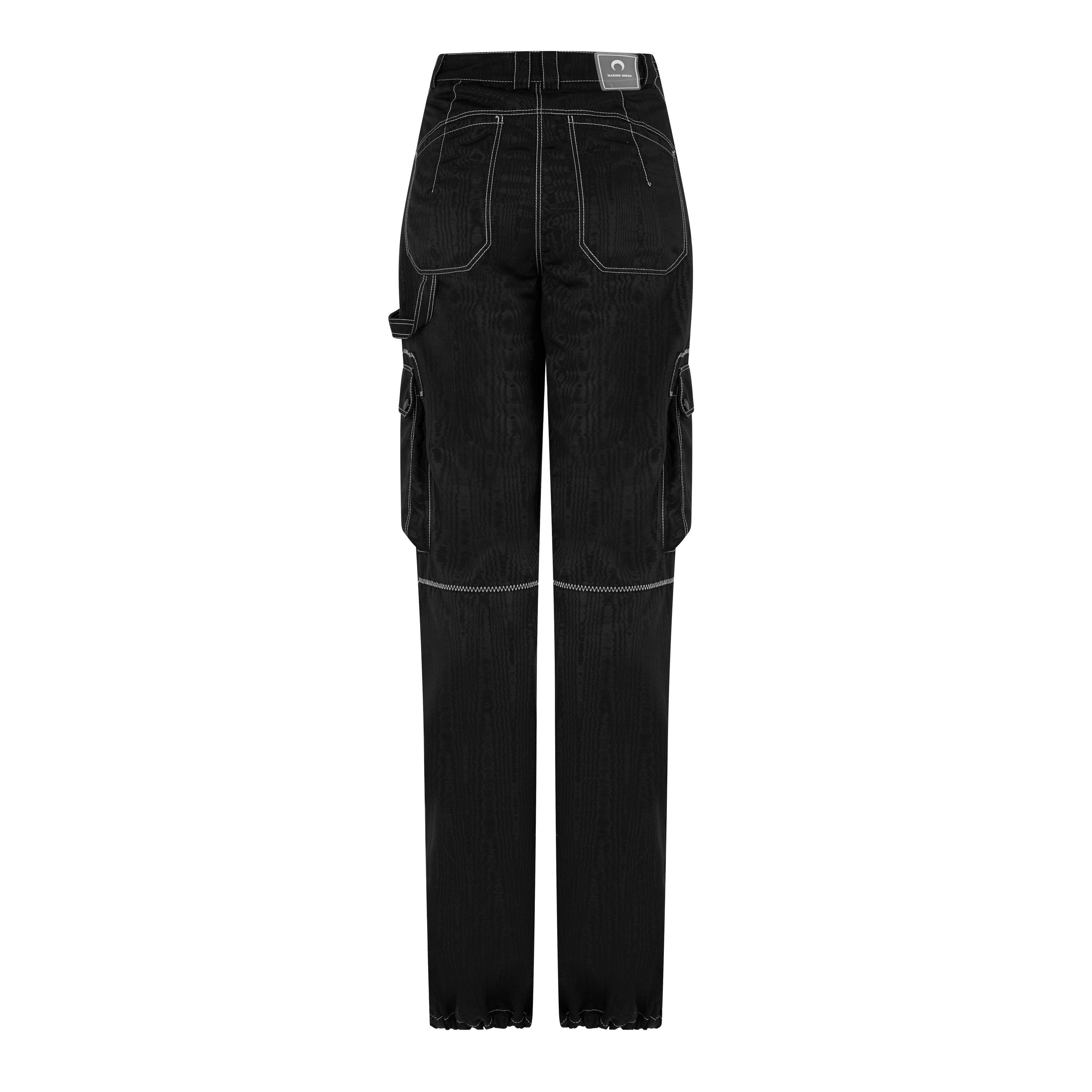 Black - Marine Serre - Moire Cargo Pants - 5